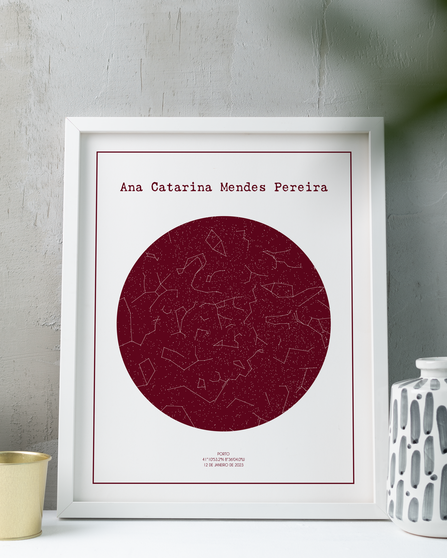 Poster 40x50 com 1 Mapa de Estrelas