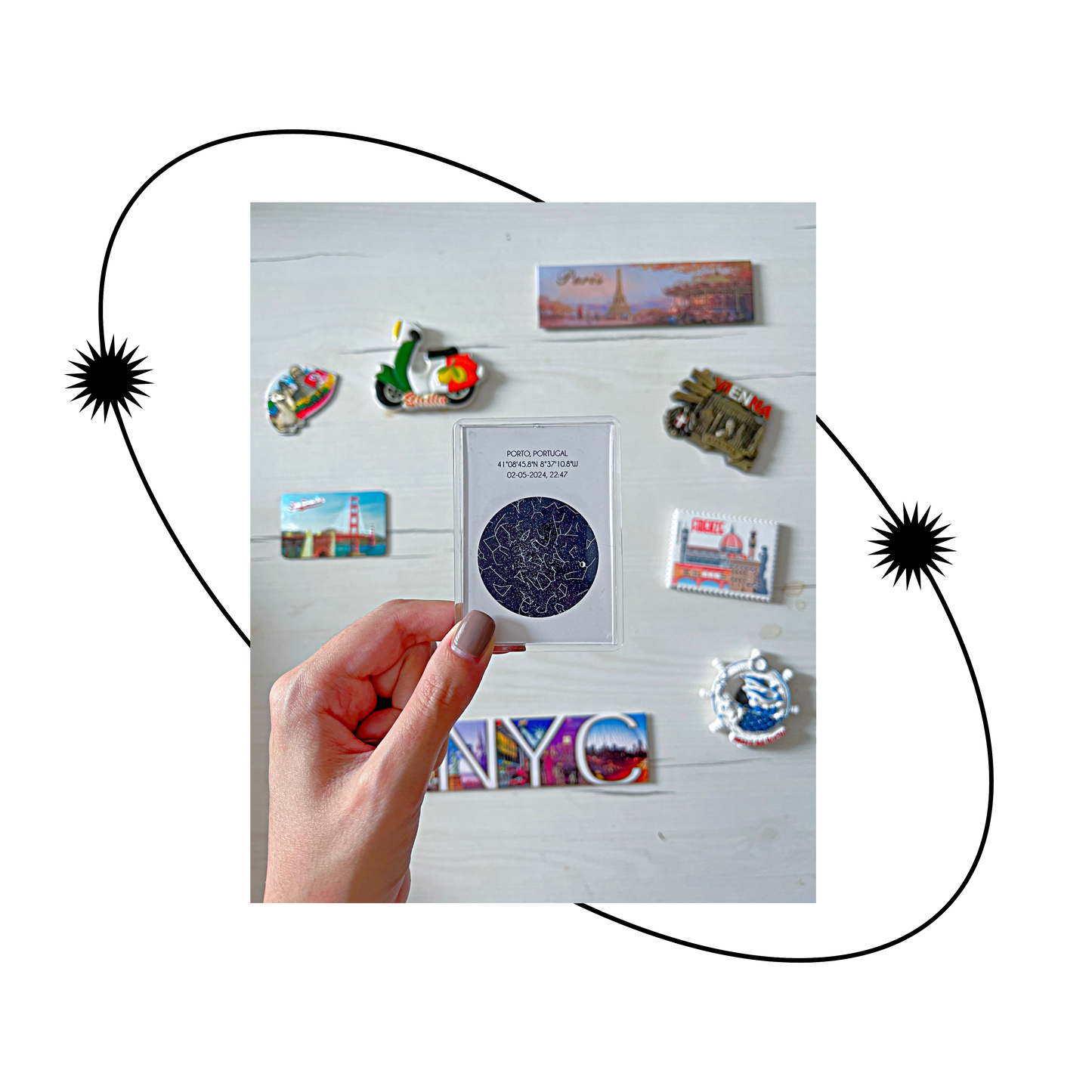 Íman com 1 Mapa de Estrelas