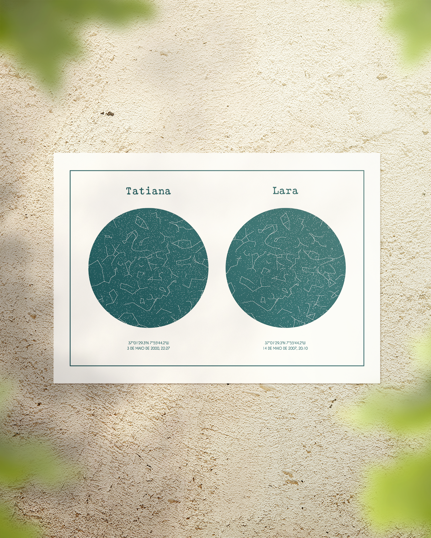 Poster 21x30 com 2 Mapas de Estrelas