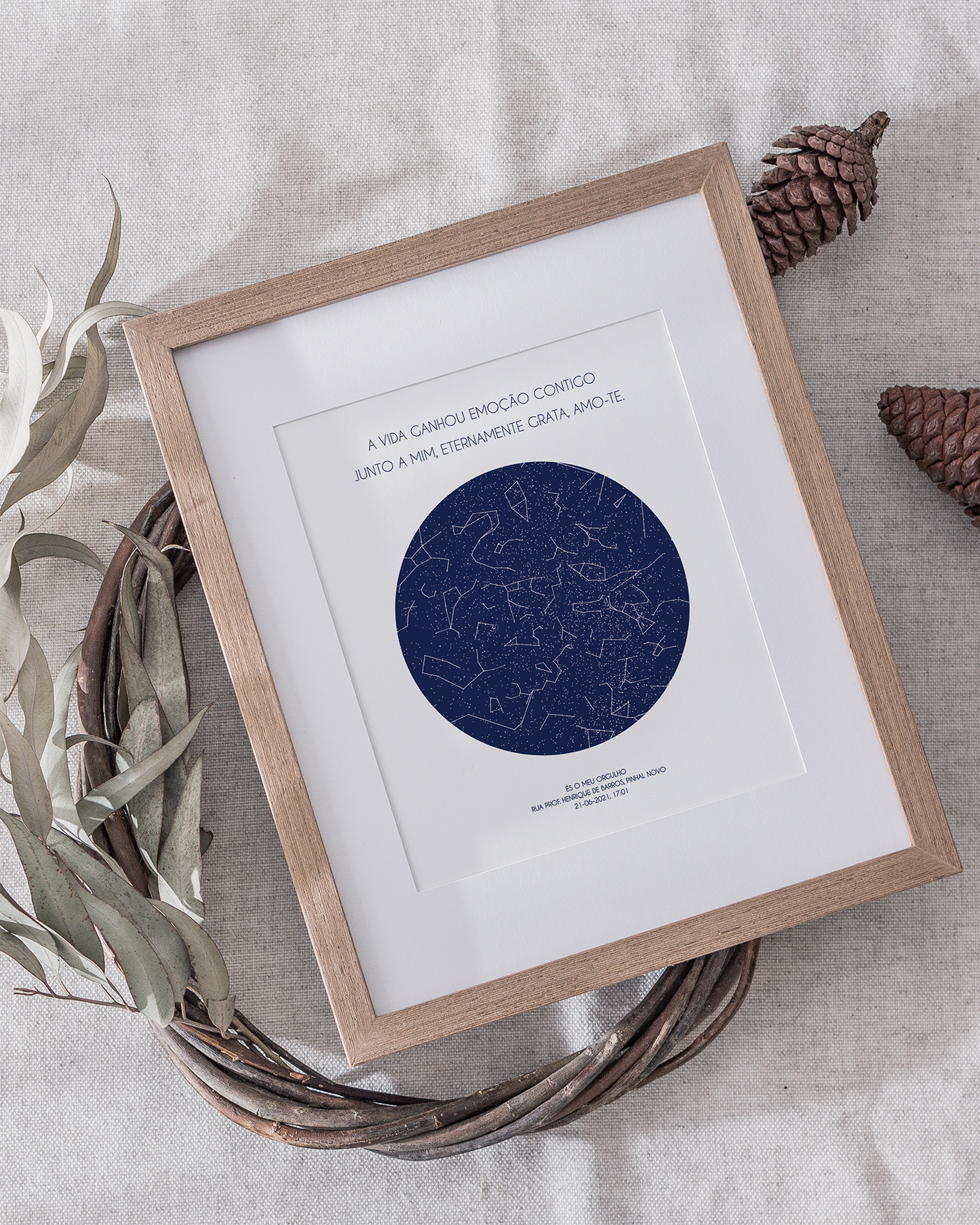 Poster 18x24 com 1 Mapa de Estrelas