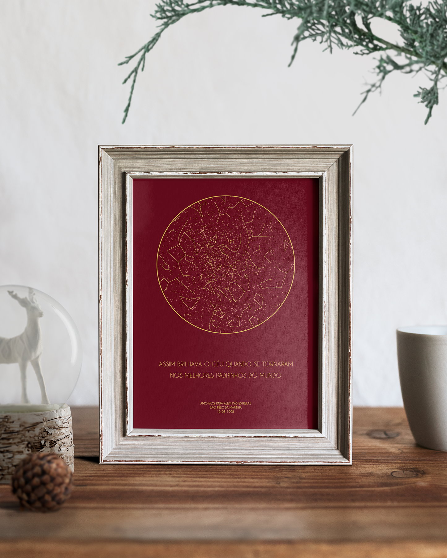 Poster 18x24 com 1 Mapa de Estrelas