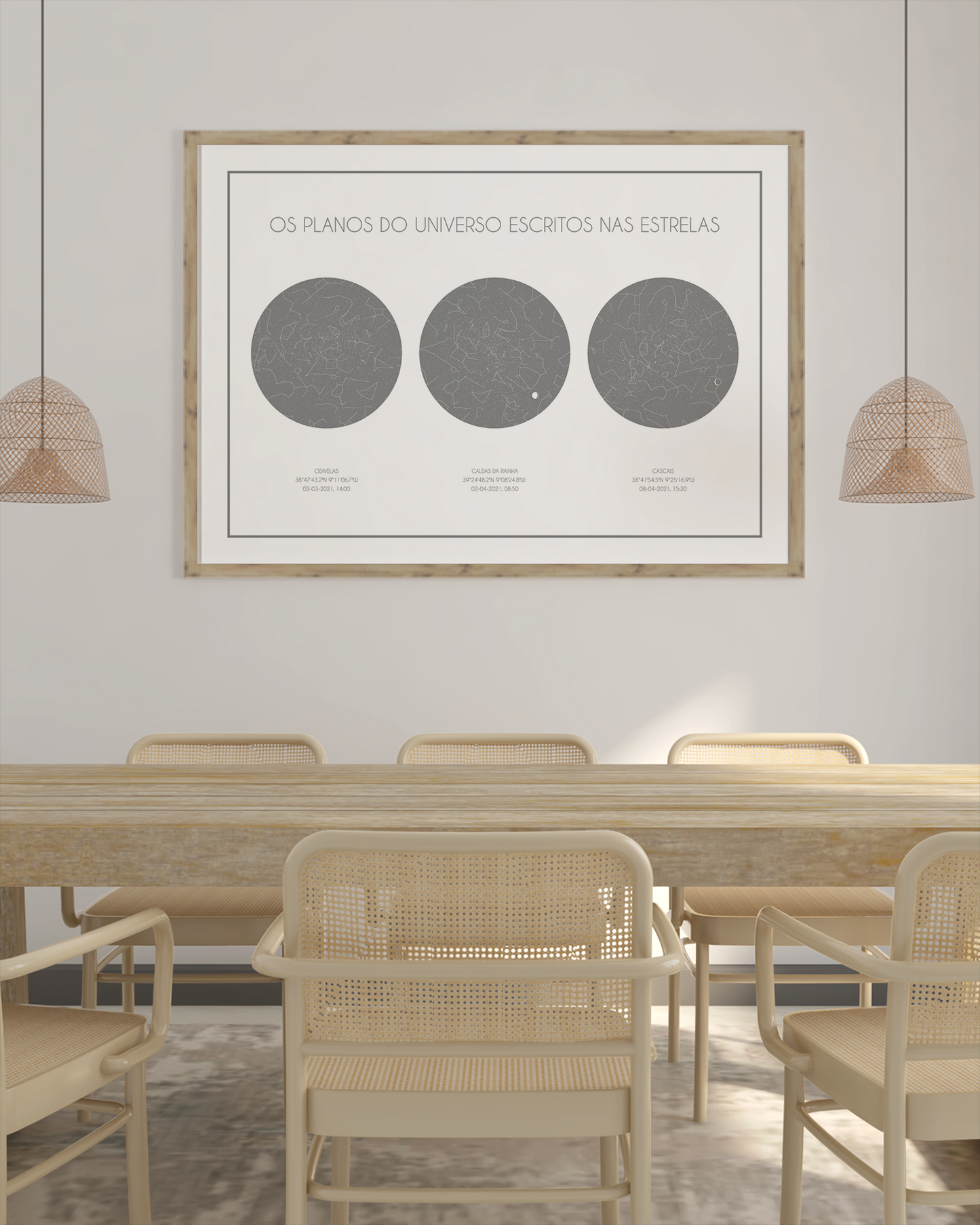 Poster 50x70 com 3 Mapas de Estrelas