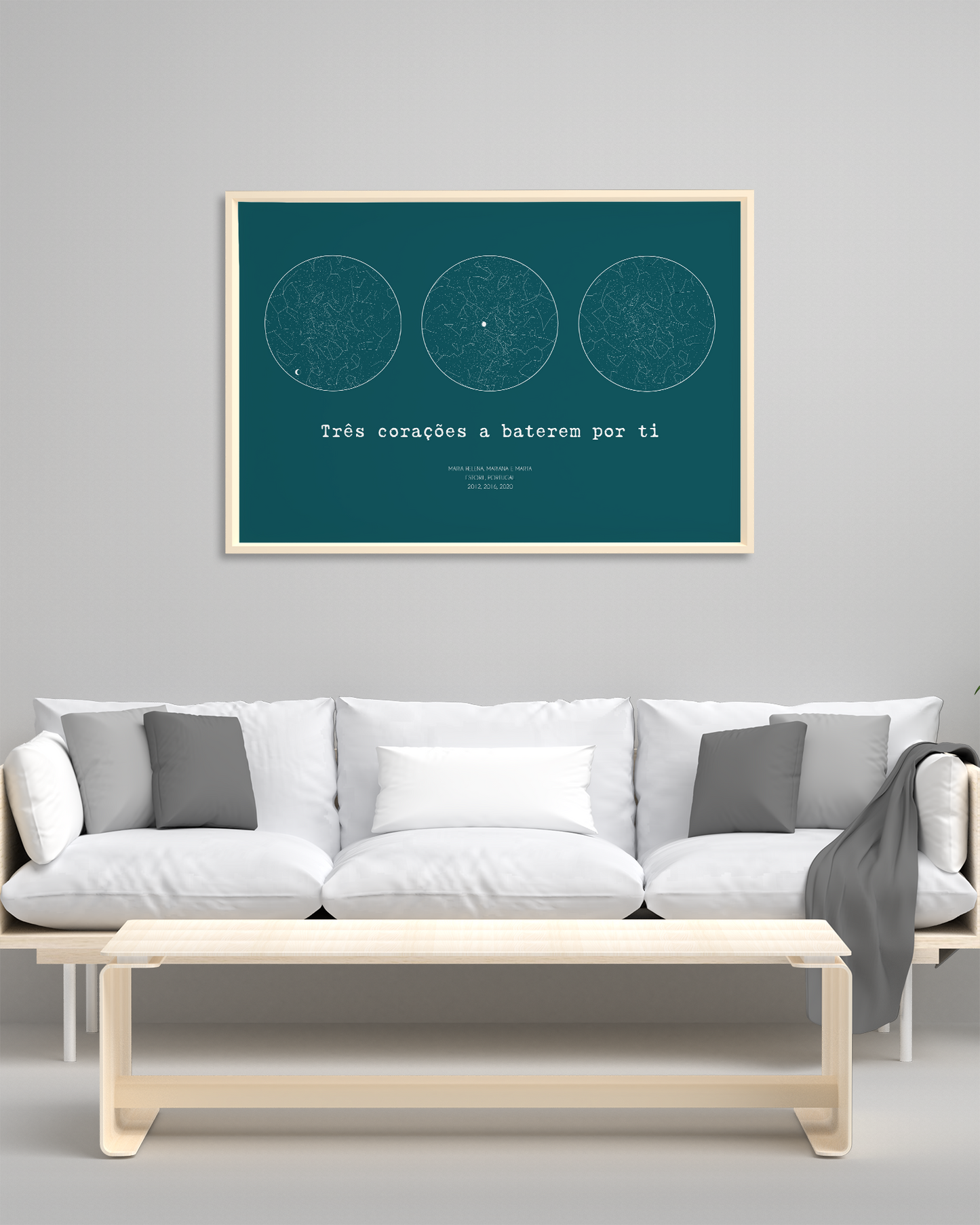Poster 50x70 com 3 Mapas de Estrelas