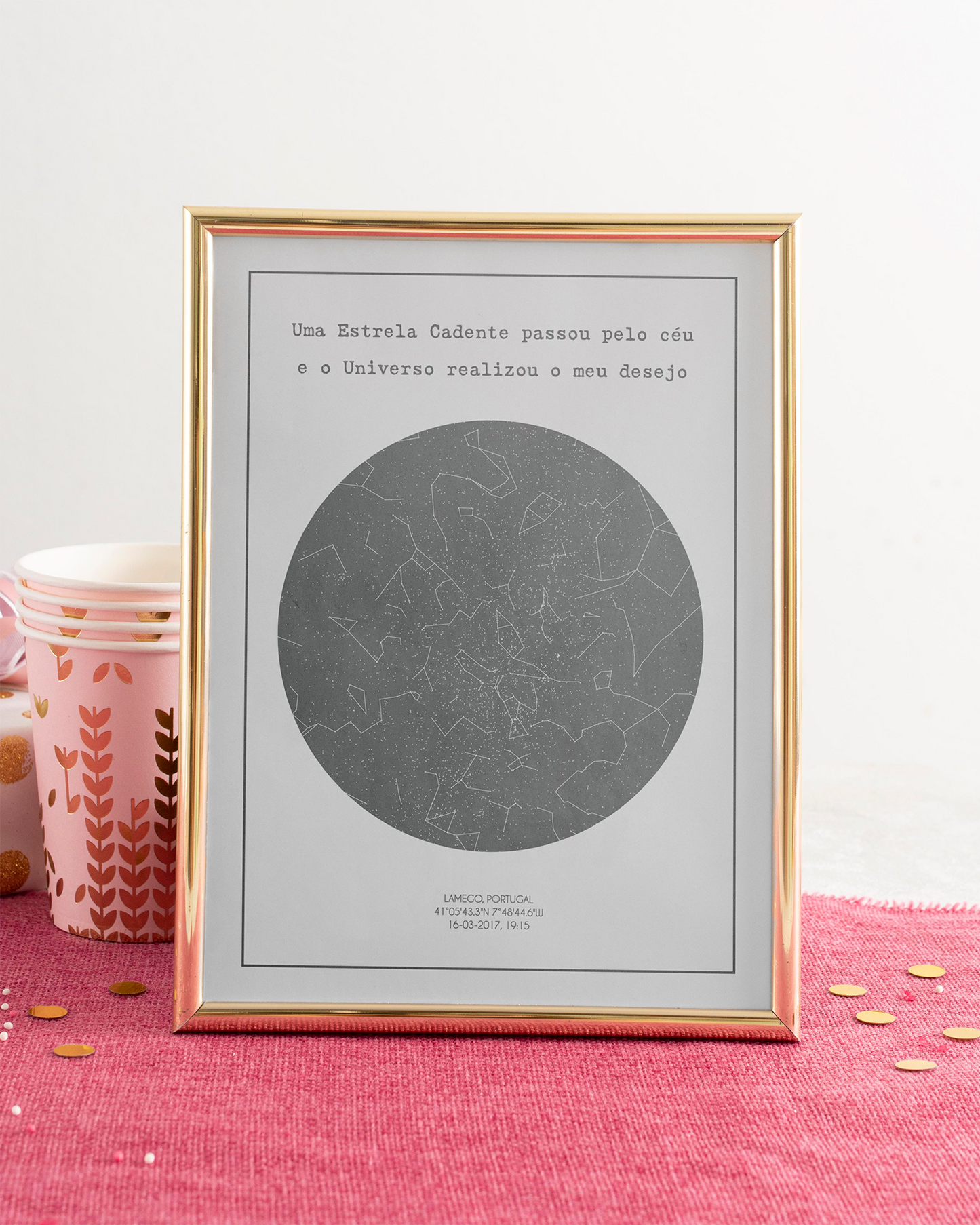 Poster 18x24 com 1 Mapa de Estrelas