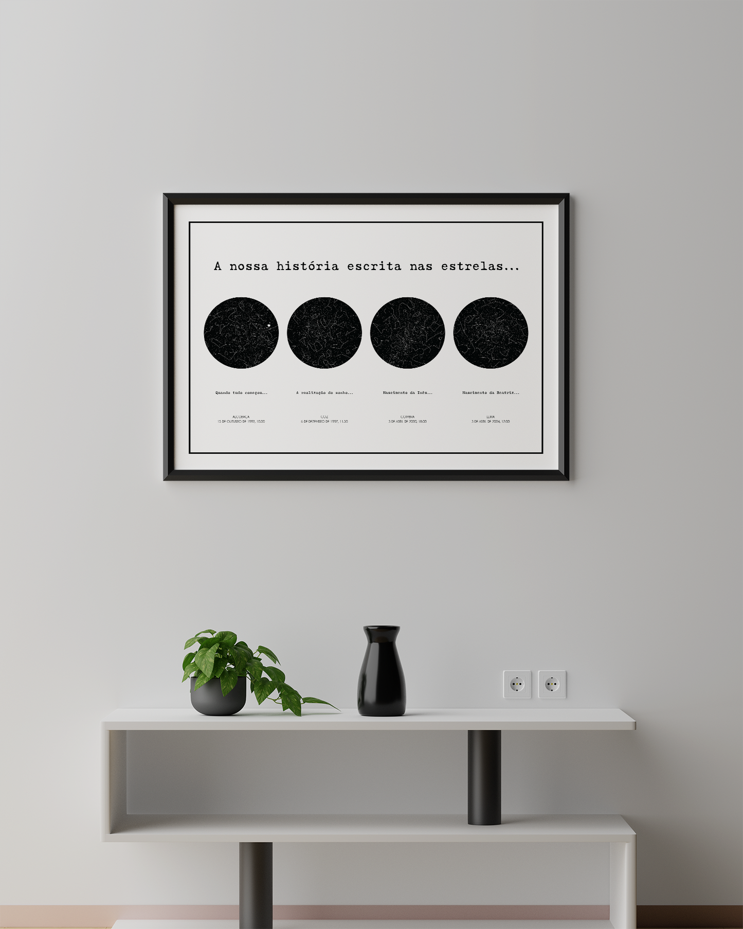 Poster 50x70 com 4 Mapas de Estrelas