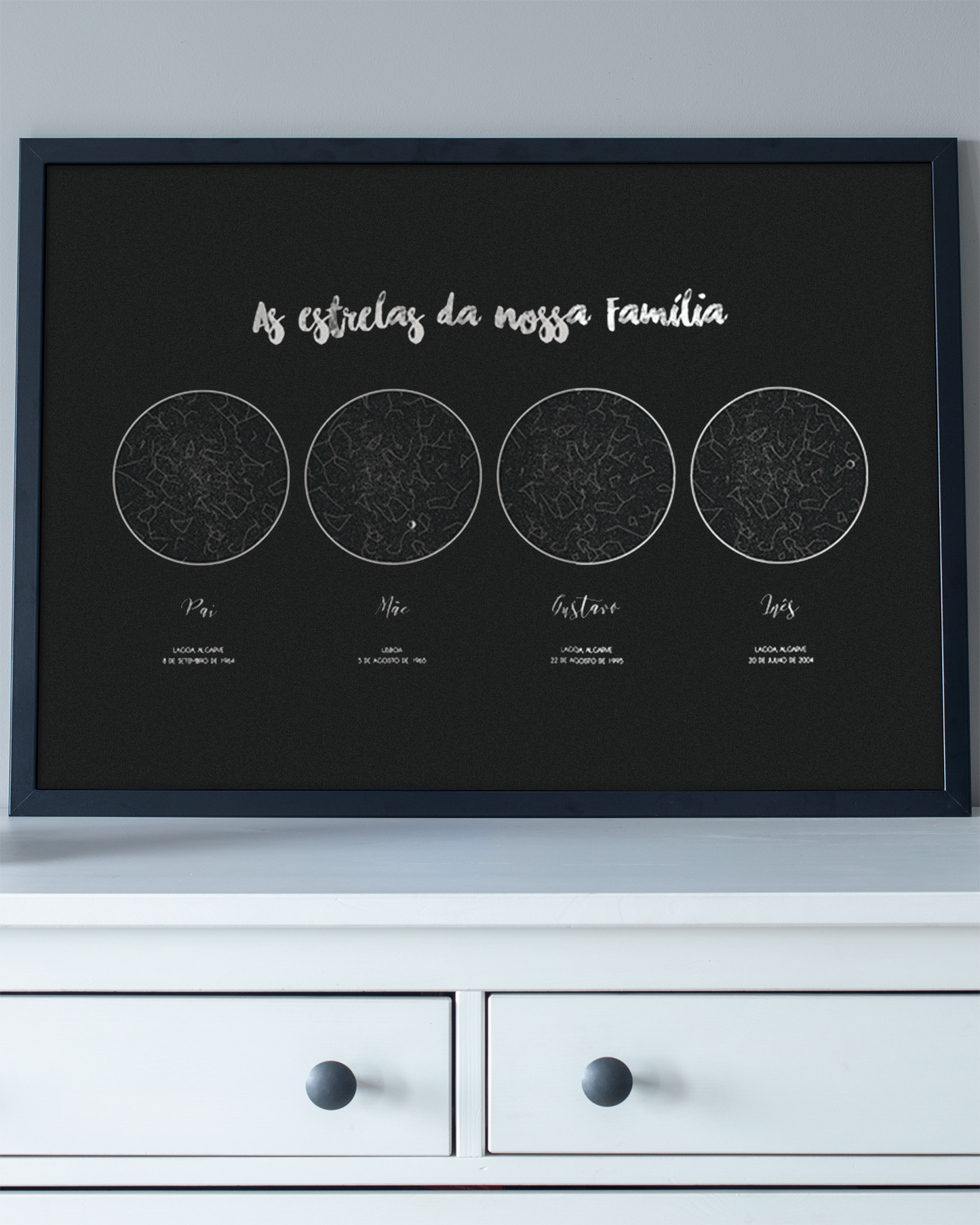 Poster 40x50 com 4 Mapas de Estrelas