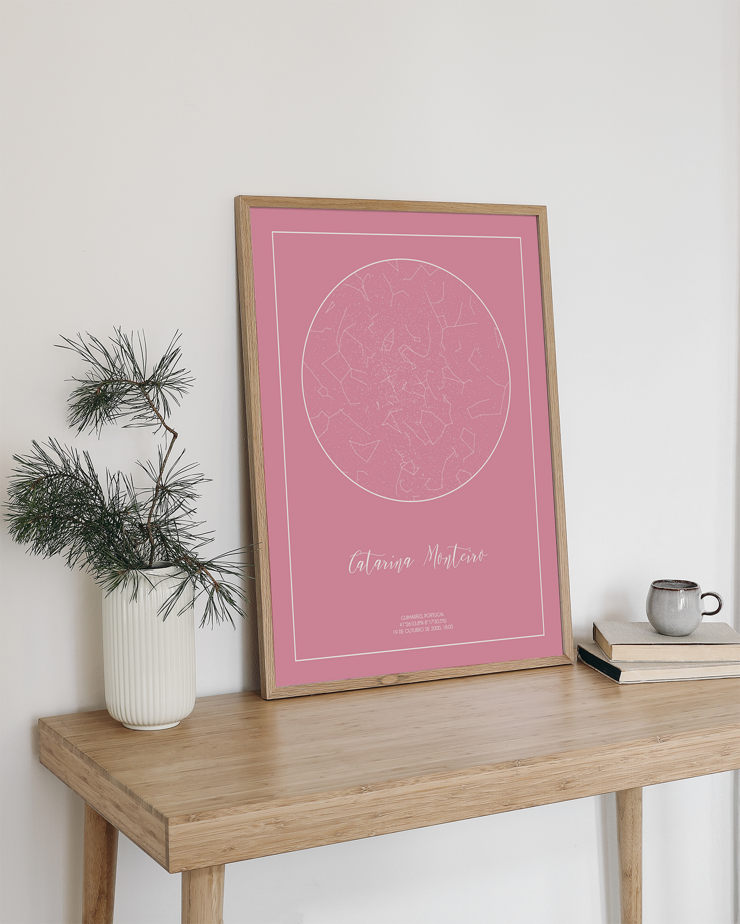 Poster 30x40 com 1 Mapa de Estrelas
