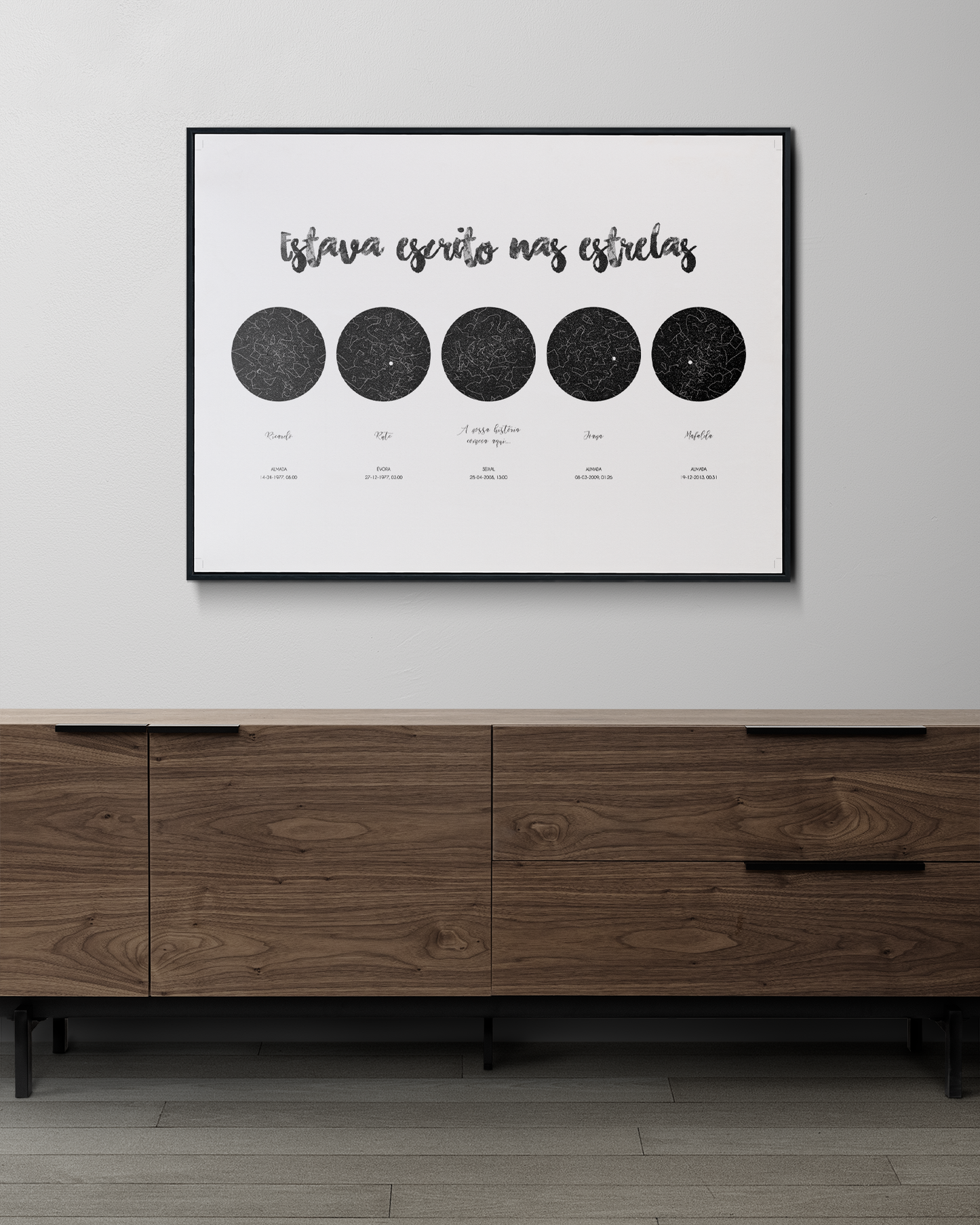 Poster 50x70 com 5 Mapas de Estrelas