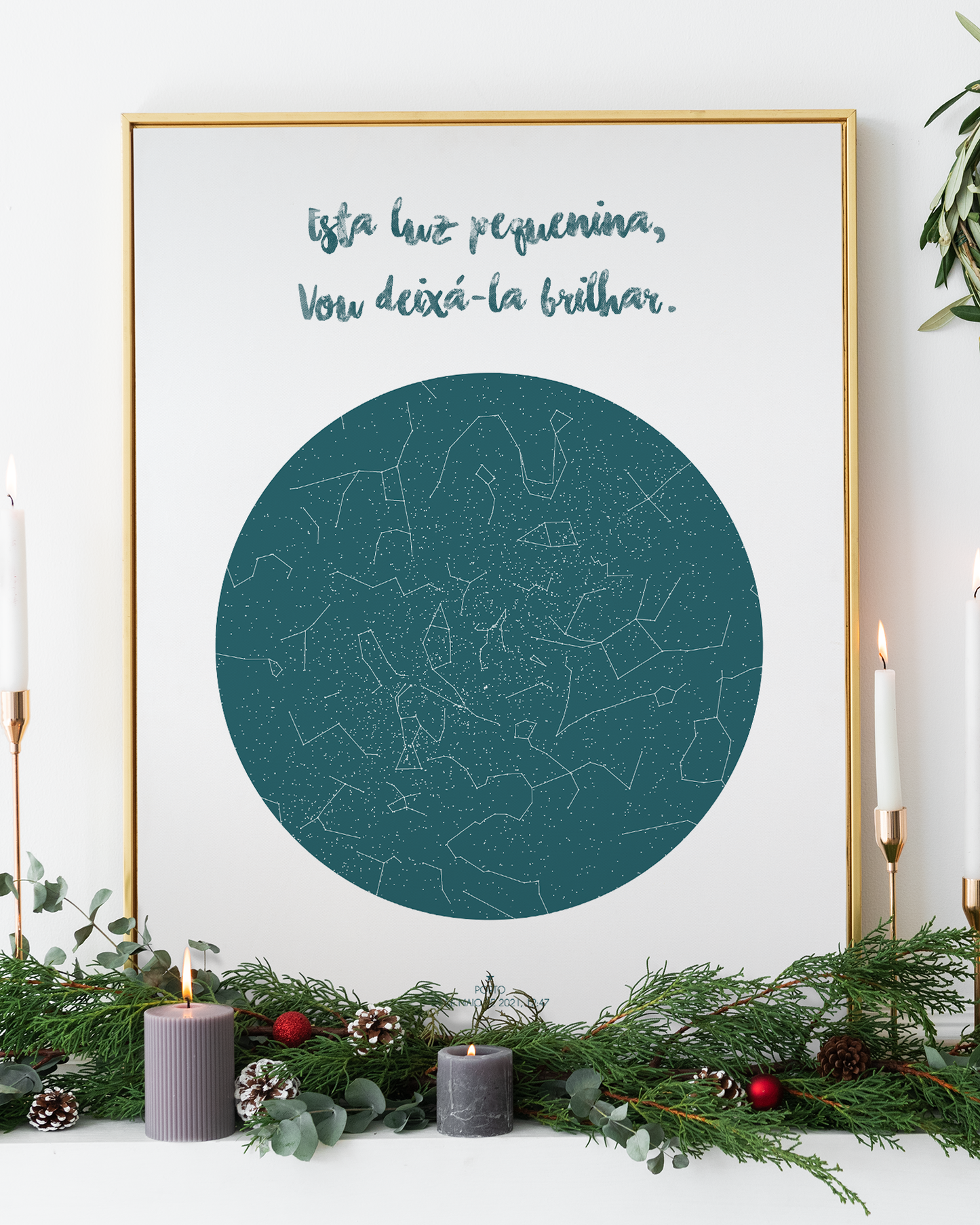 Poster 40x50 com 1 Mapa de Estrelas