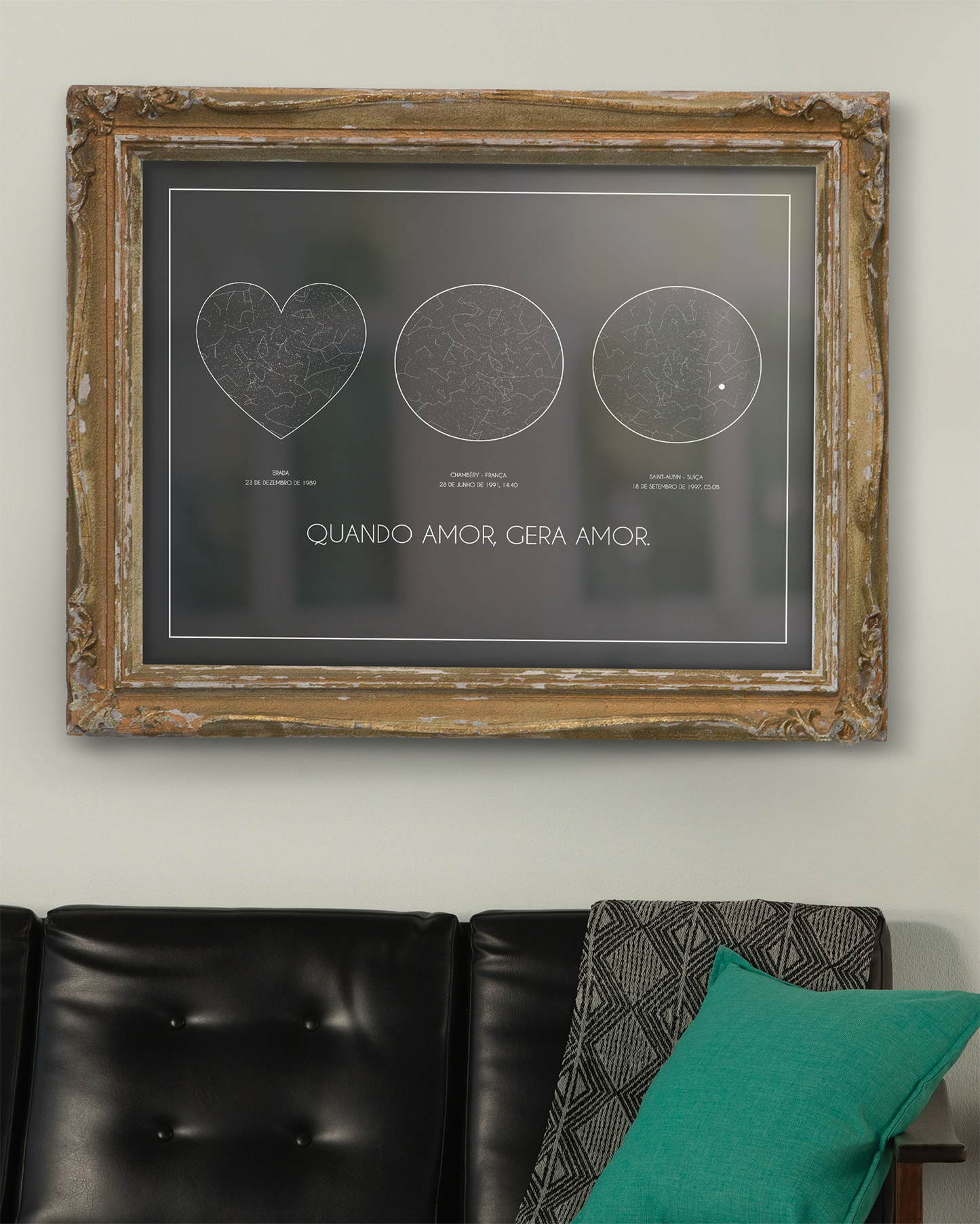 Poster 40x50 com 3 Mapas de Estrelas