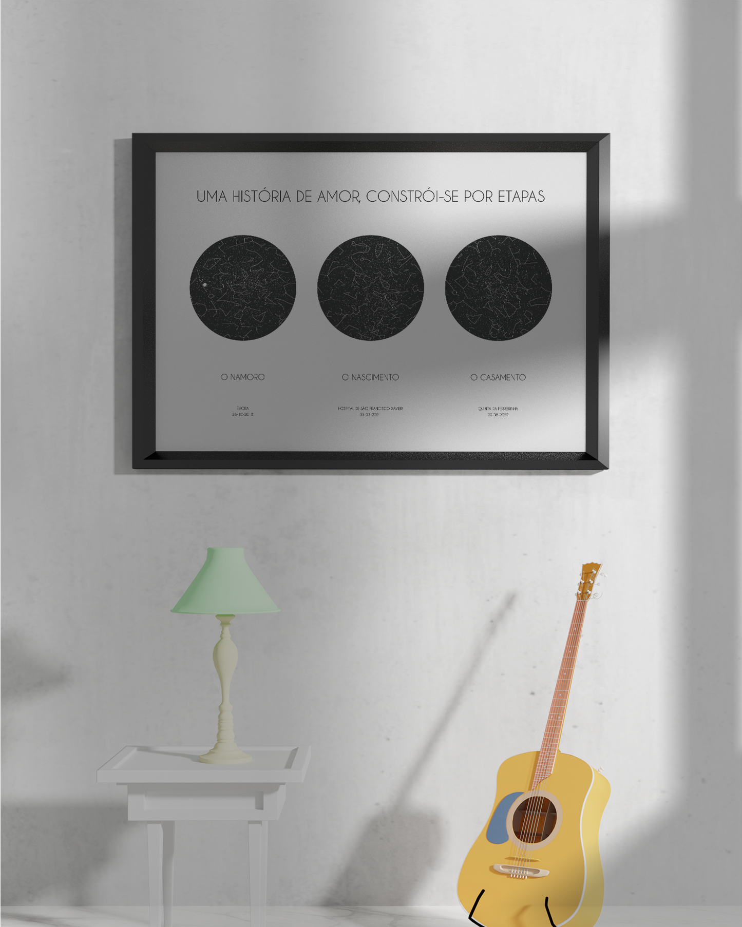 Poster 40x50 com 3 Mapas de Estrelas