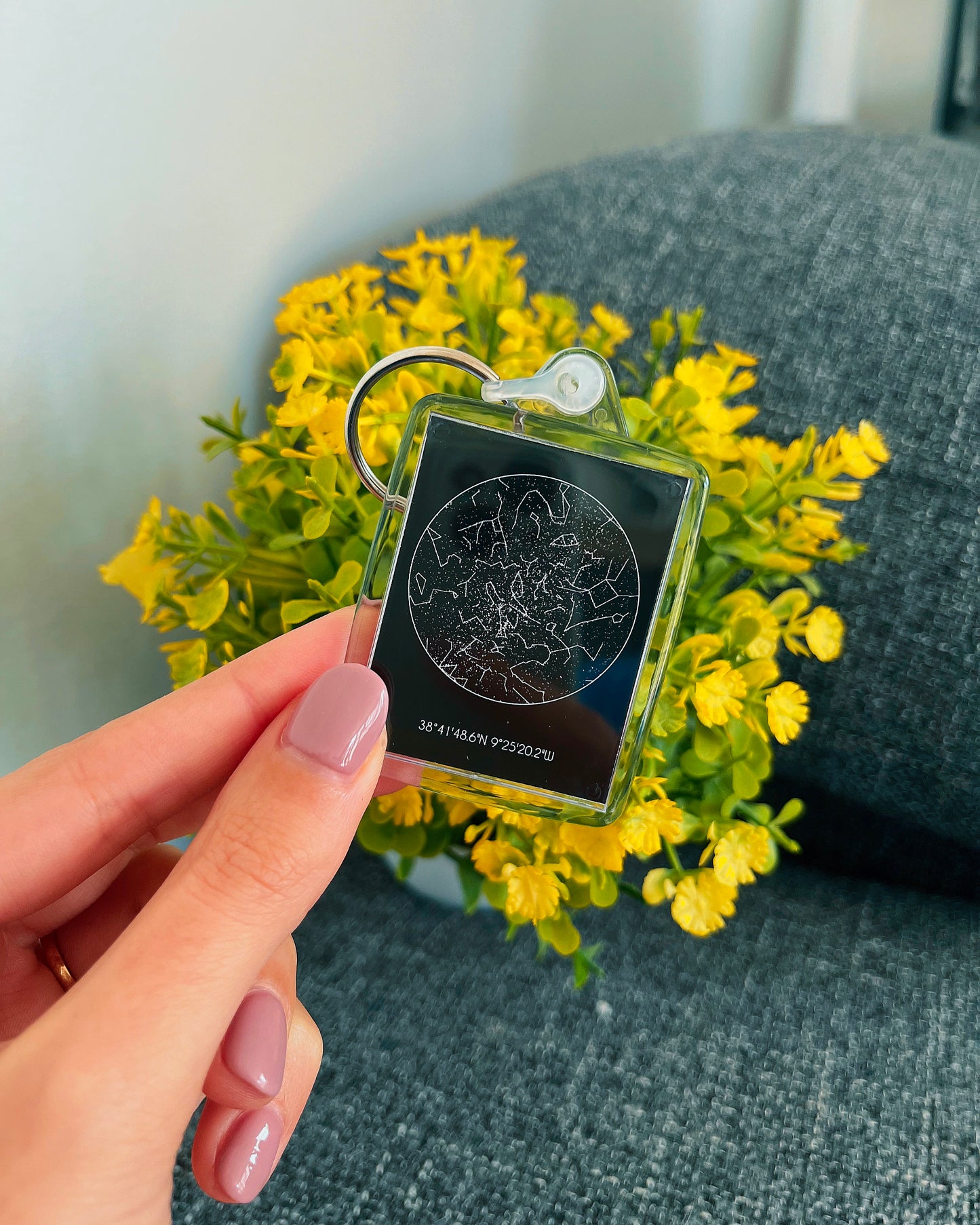 Porta-chaves com 1 Mapa de Estrelas