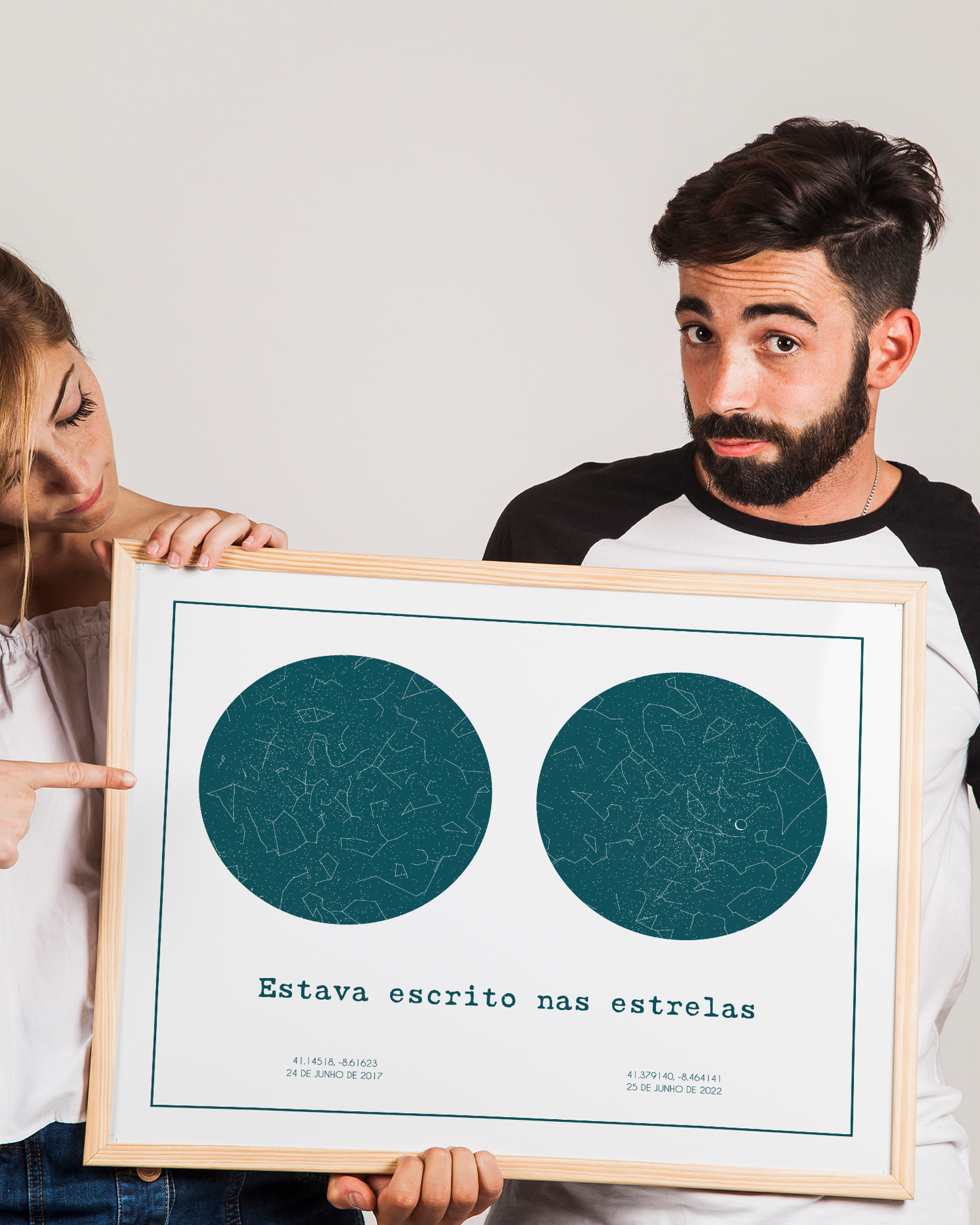 Poster 40x50 com 2 Mapas de Estrelas