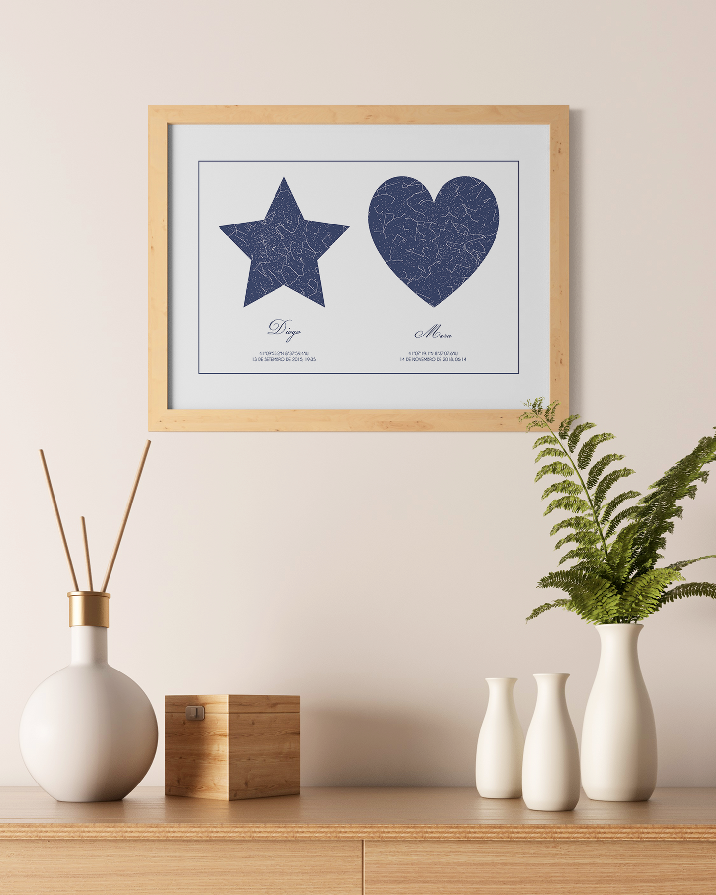 Poster 21x30 com 2 Mapas de Estrelas