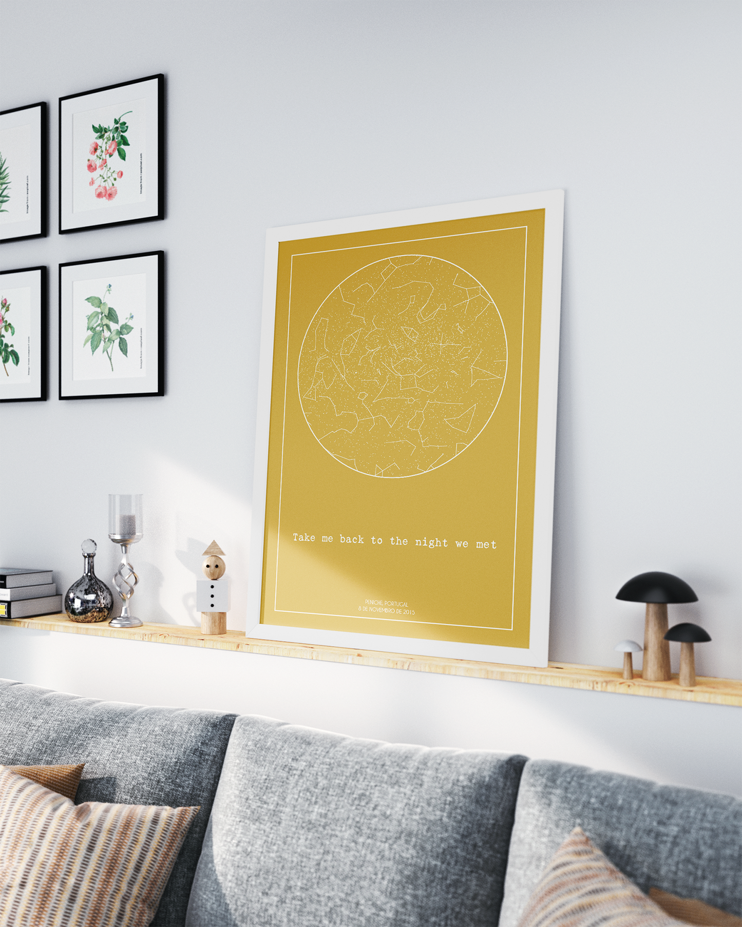 Poster 30x40 com 1 Mapa de Estrelas