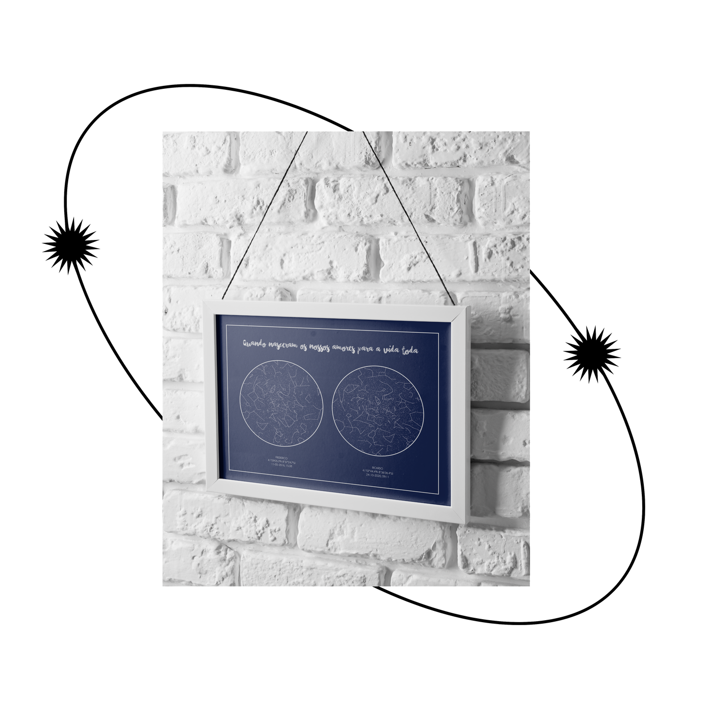 Poster 21x30 com 2 Mapas de Estrelas