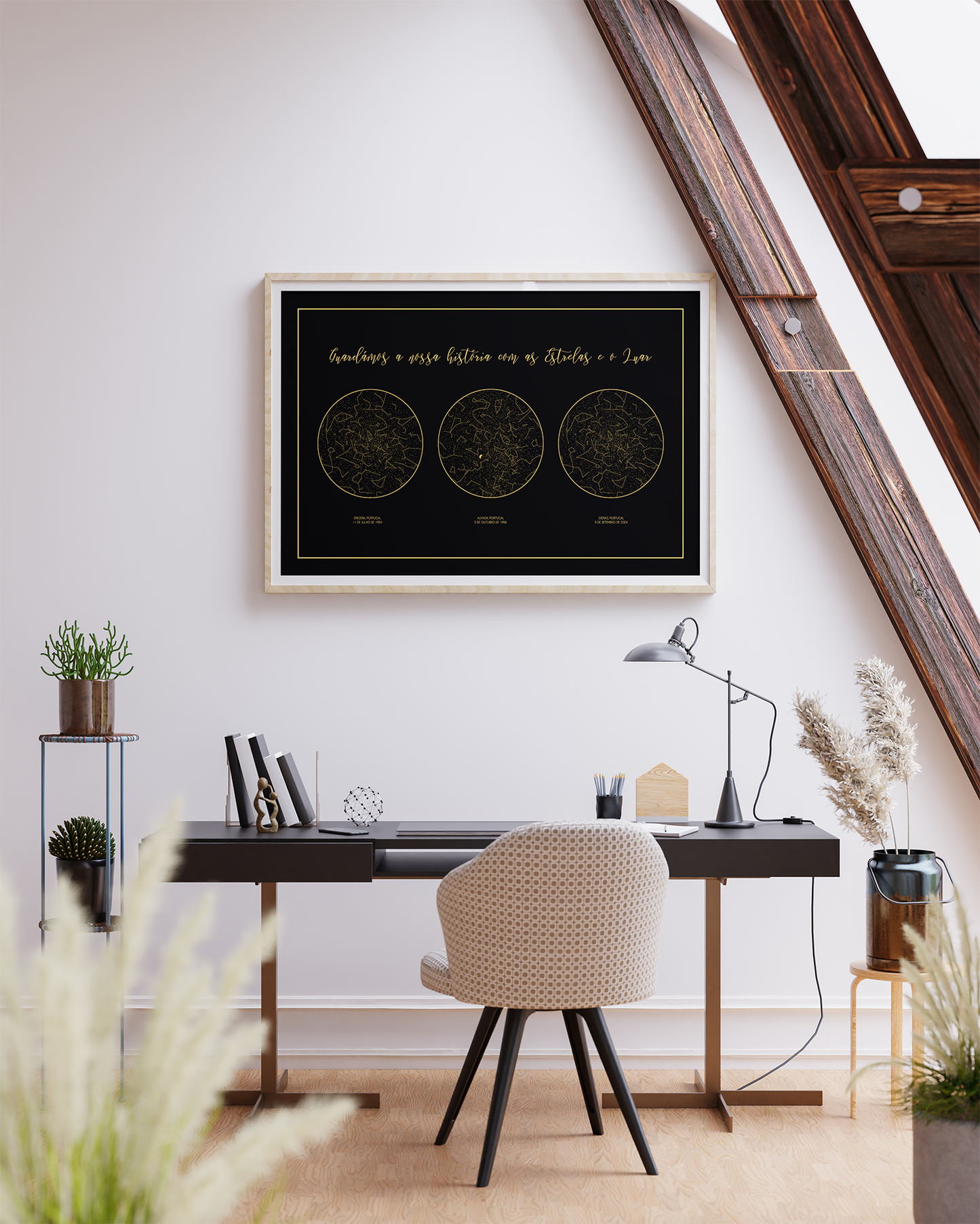 Poster 50x70 com 3 Mapas de Estrelas