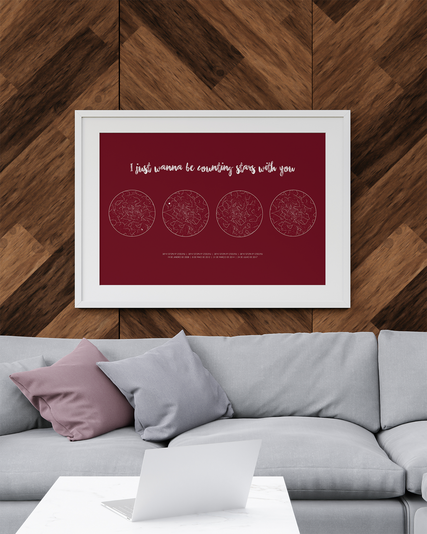 Poster 50x70 com 4 Mapas de Estrelas