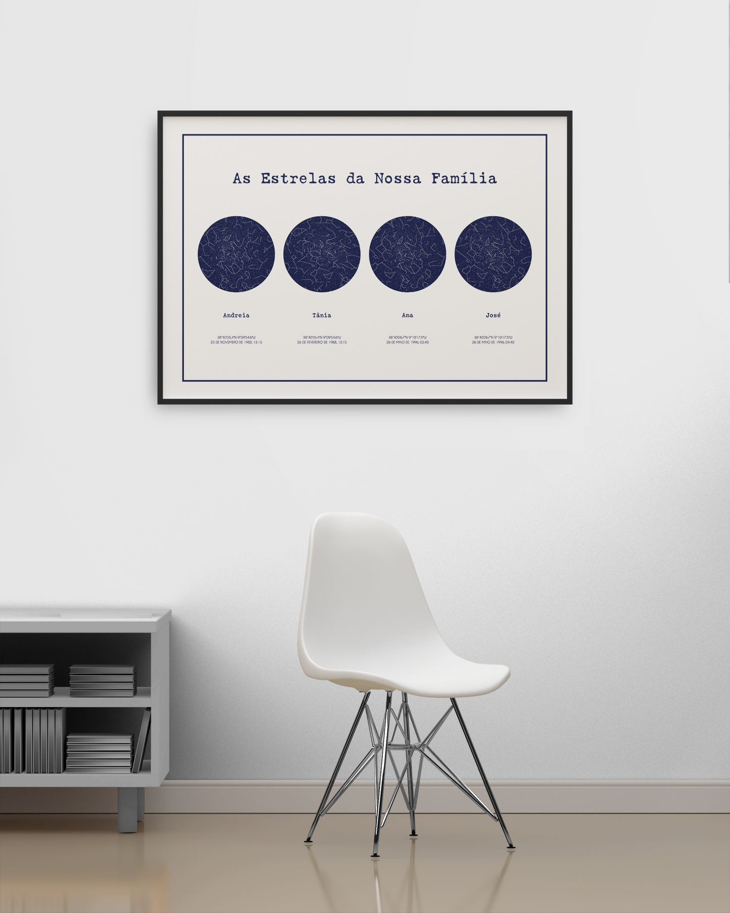 Poster 50x70 com 4 Mapas de Estrelas