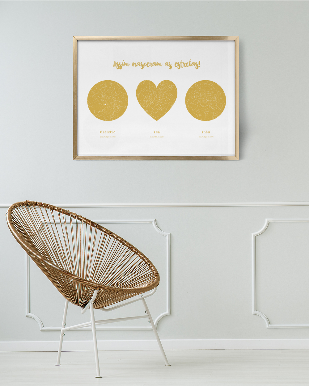 Poster 40x50 com 3 Mapas de Estrelas