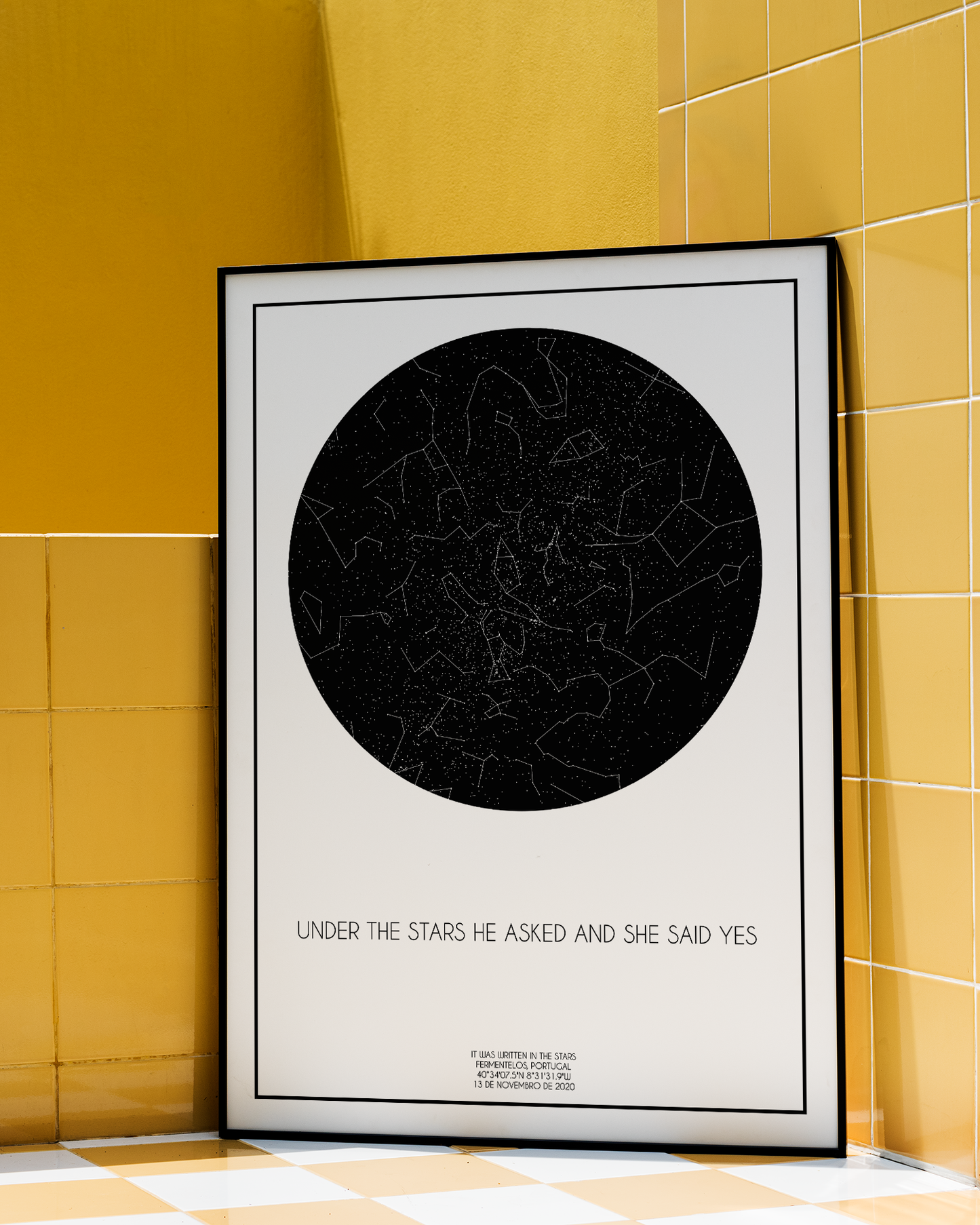 Poster 50x70 com 1 Mapa de Estrelas
