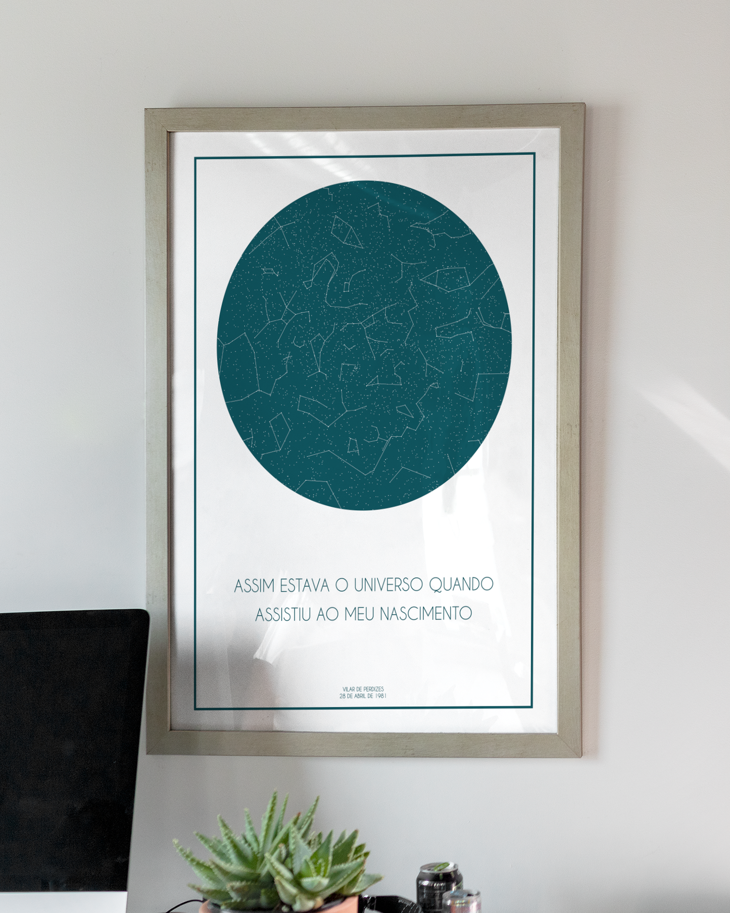 Poster 50x70 com 1 Mapa de Estrelas