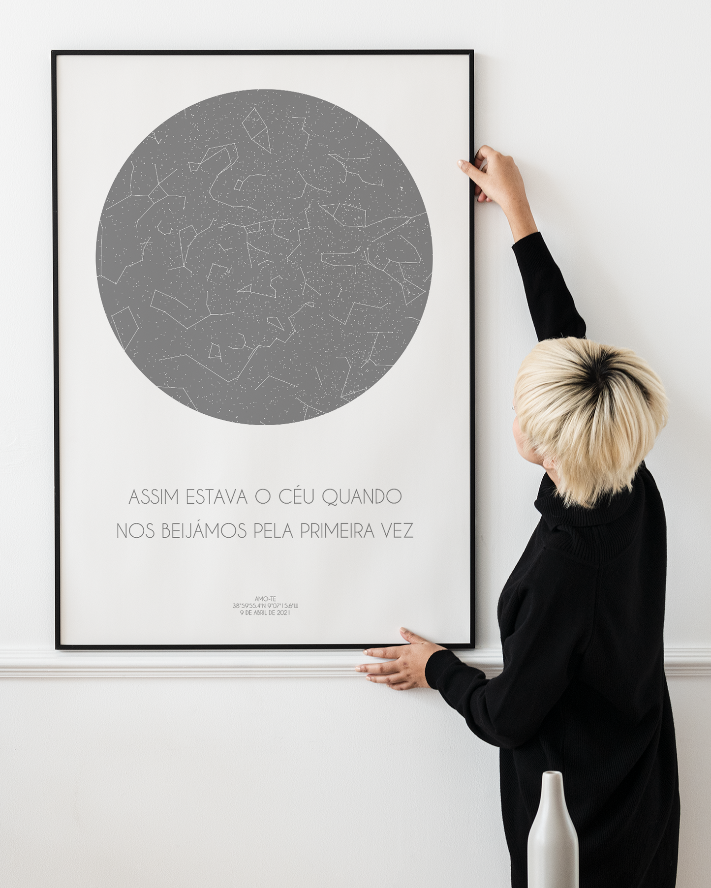 Poster 50x70 com 1 Mapa de Estrelas
