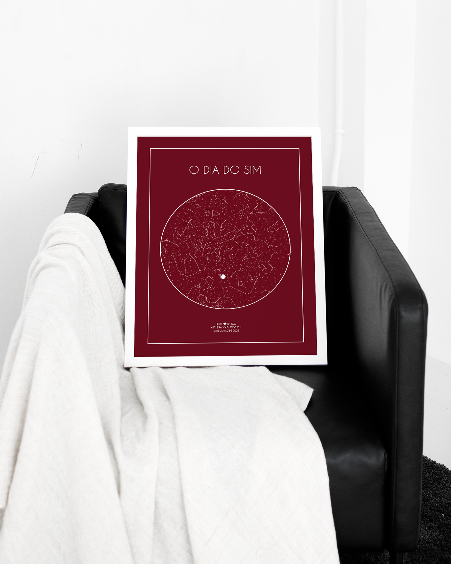 Poster 30x40 com 1 Mapa de Estrelas