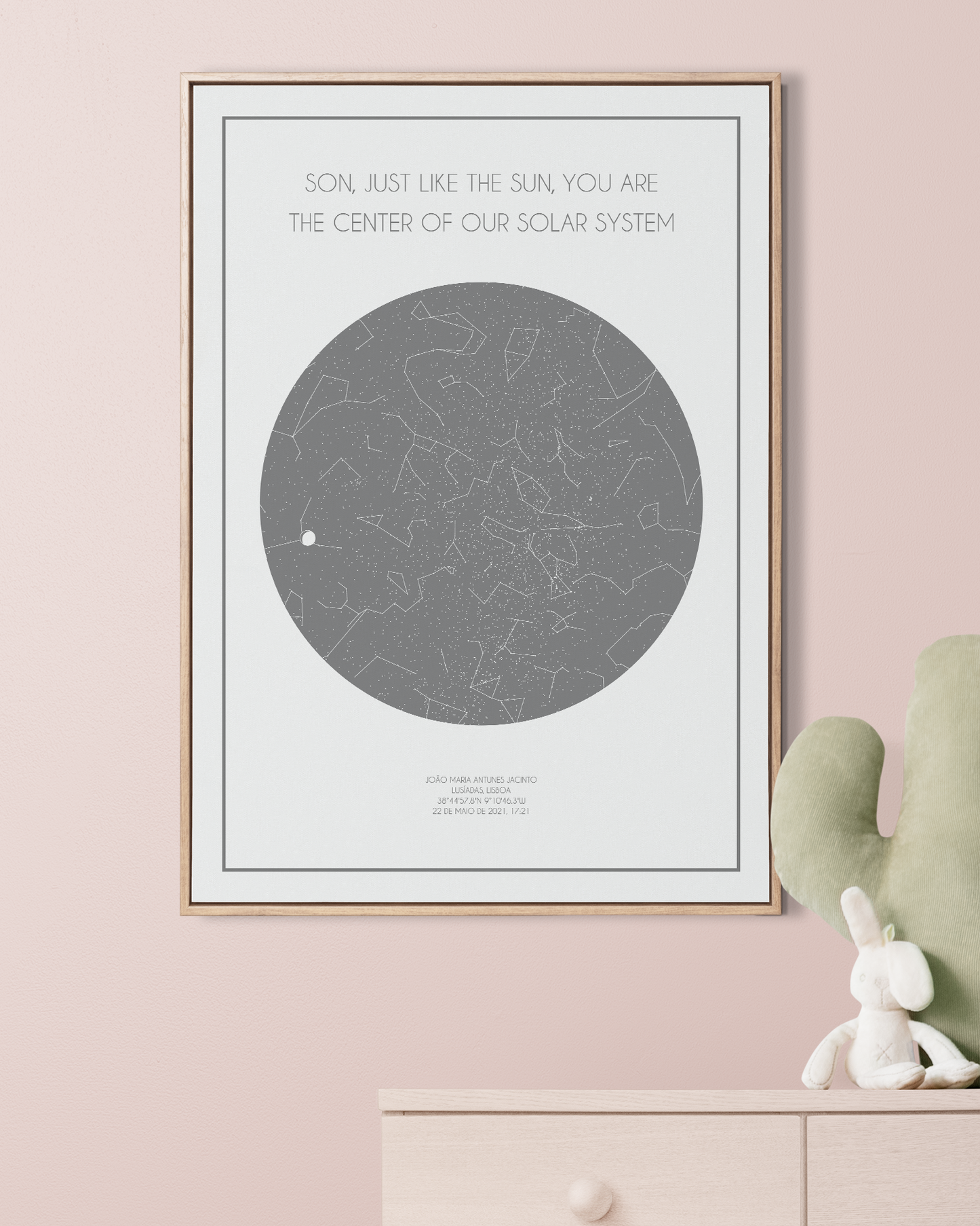 Poster 50x70 com 1 Mapa de Estrelas
