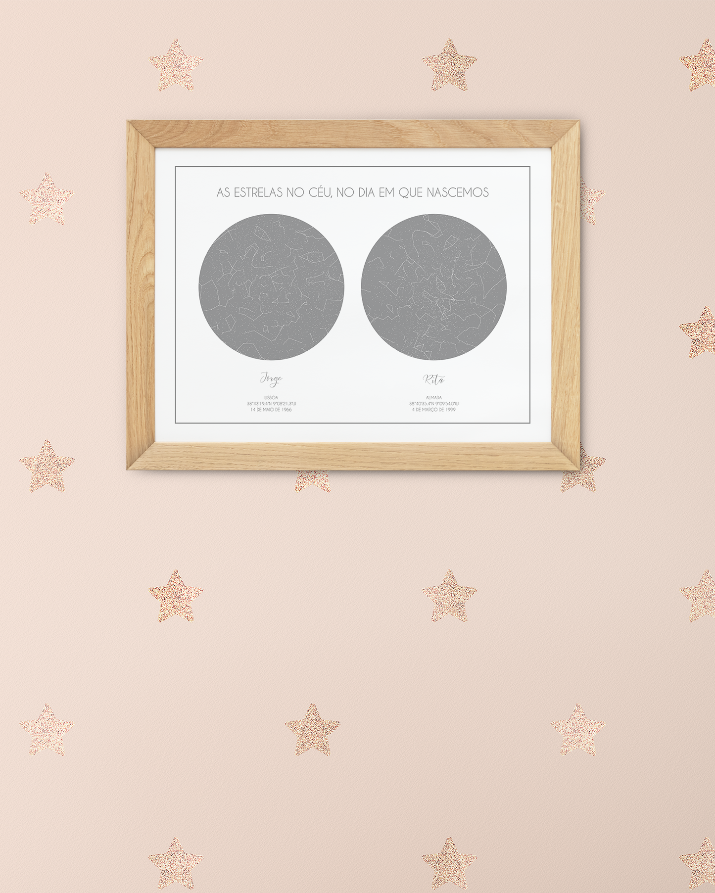 Poster 30x40 com 2 Mapas de Estrelas