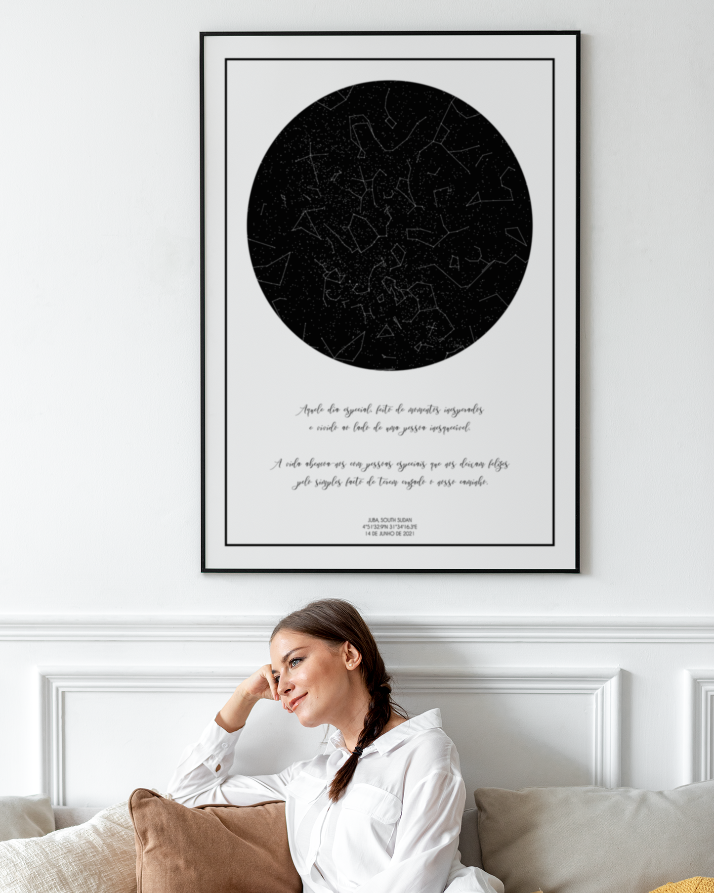 Poster 50x70 com 1 Mapa de Estrelas