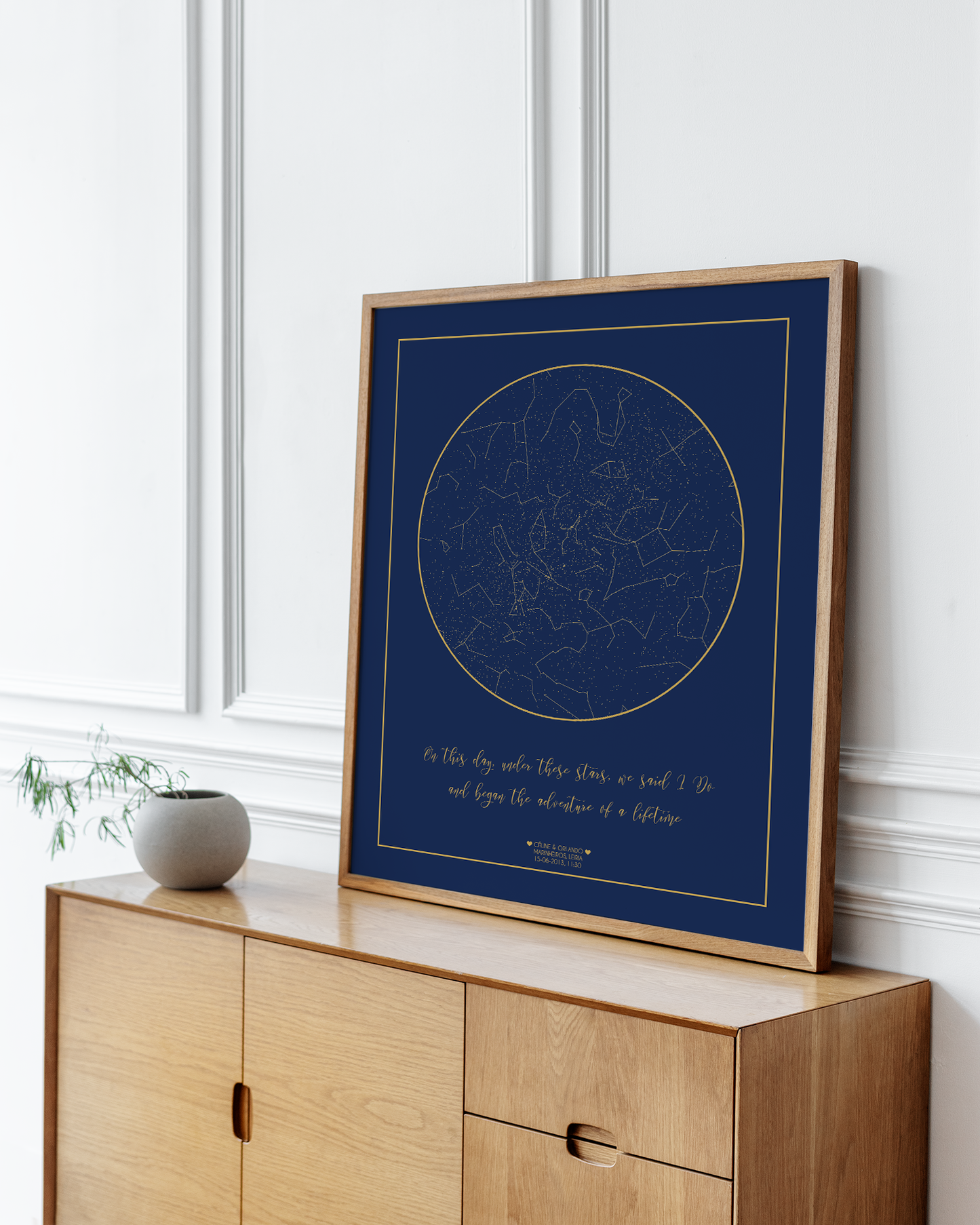 Poster 40x50 com 1 Mapa de Estrelas