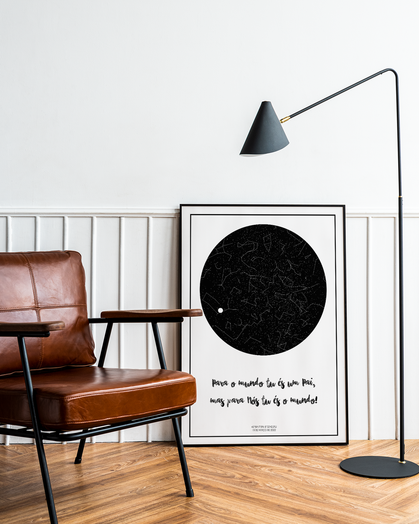 Poster 50x70 com 1 Mapa de Estrelas