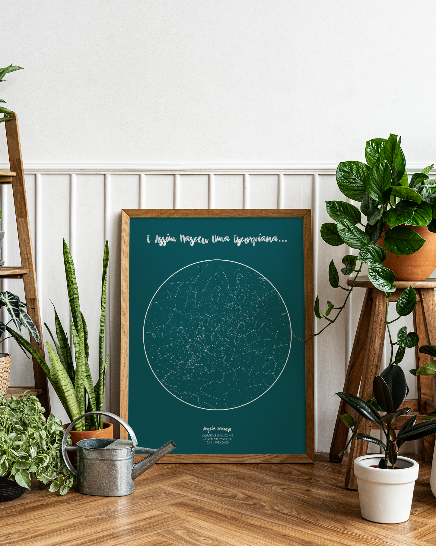 Poster 40x50 com 1 Mapa de Estrelas