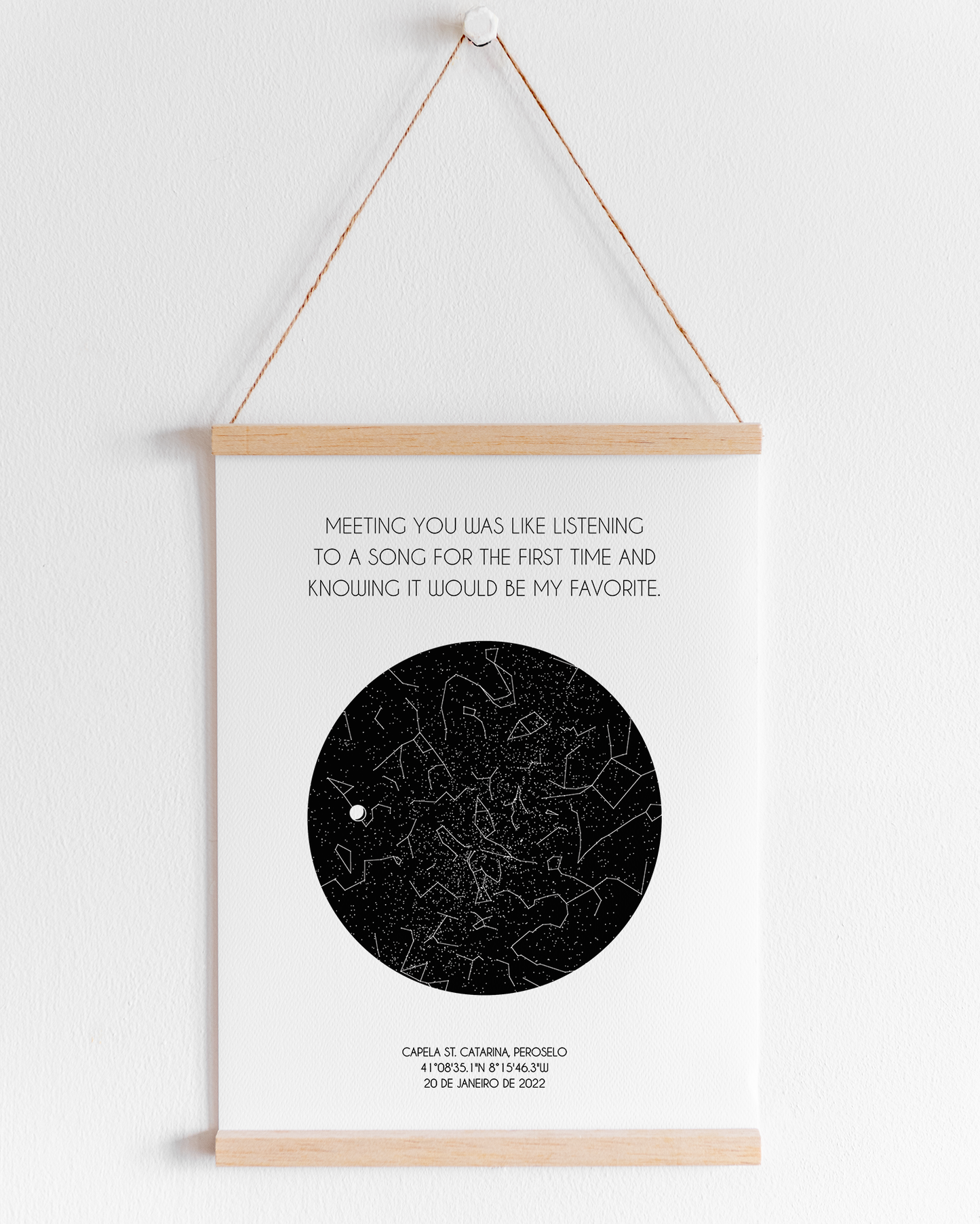 Poster 13x18 com 1 Mapa de Estrelas