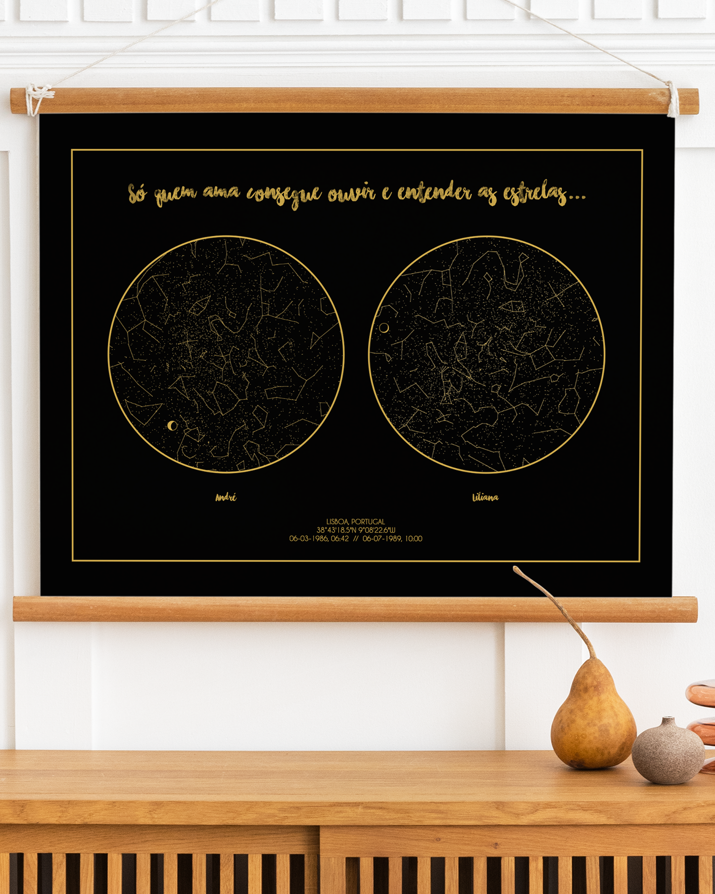 Poster 30x40 com 2 Mapas de Estrelas