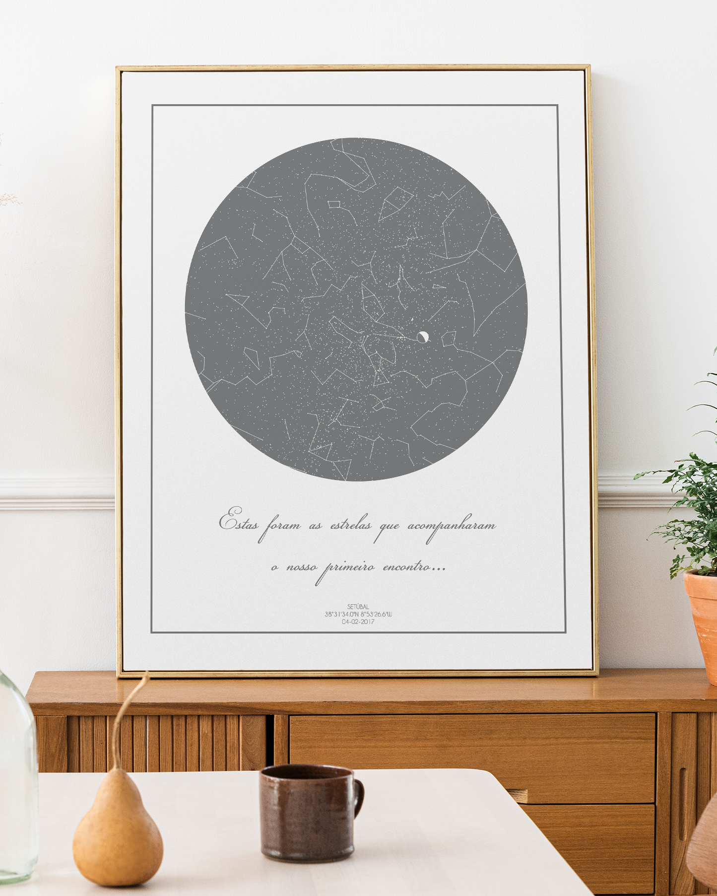 Poster 40x50 com 1 Mapa de Estrelas