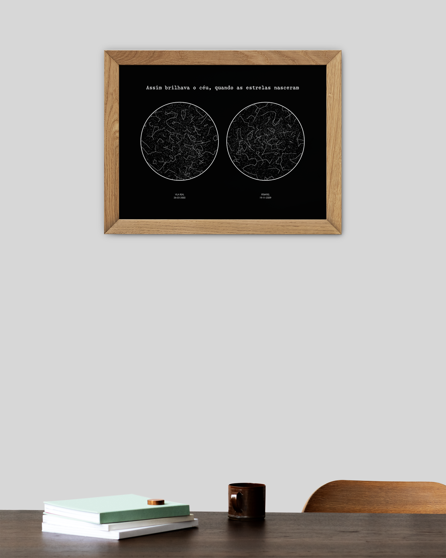 Poster 30x40 com 2 Mapas de Estrelas
