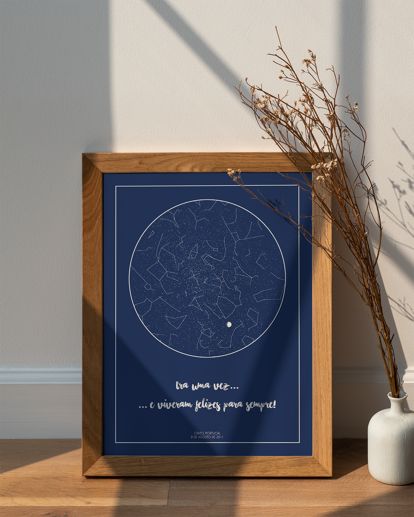 Poster 30x40 com 1 Mapa de Estrelas