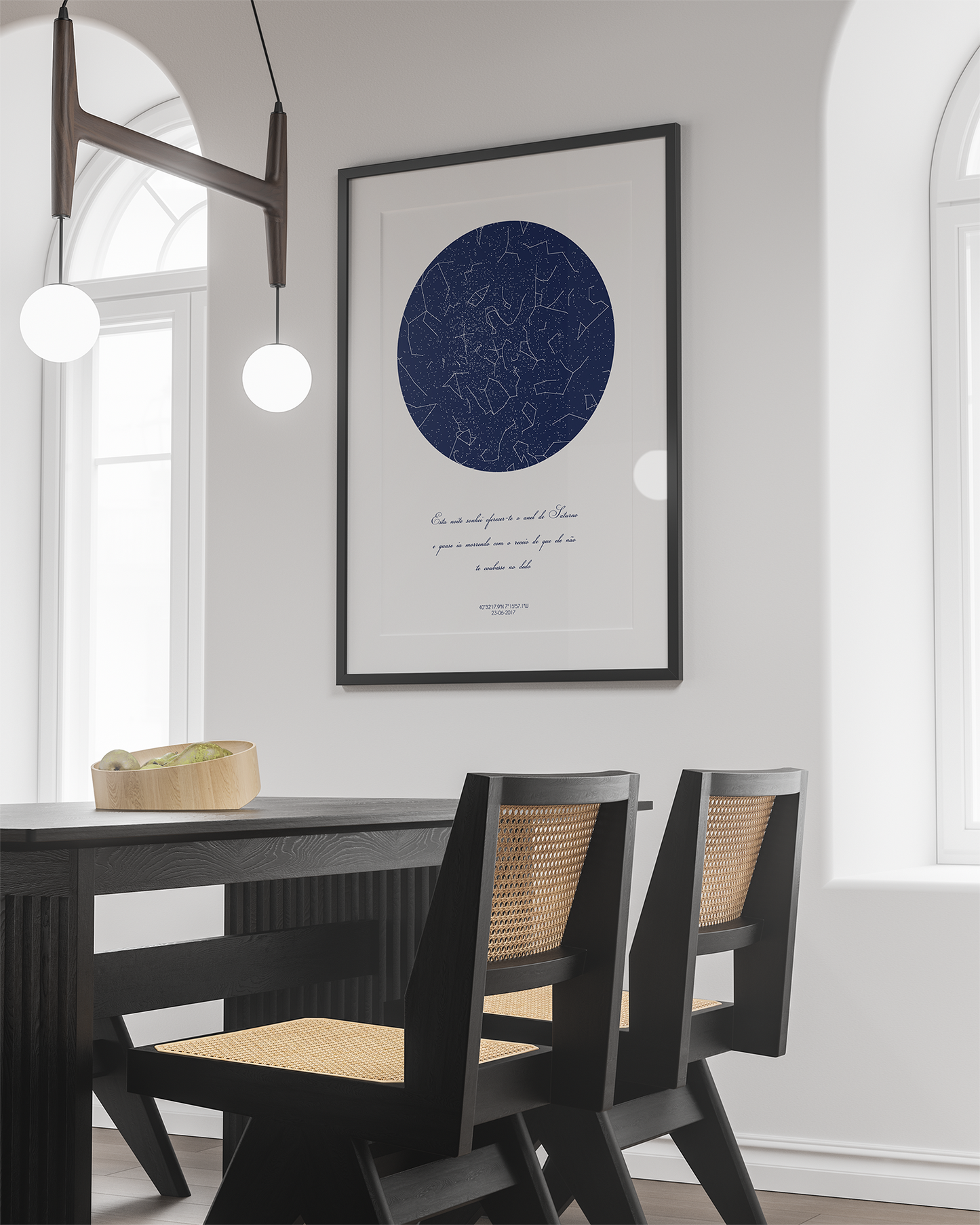 Poster 50x70 com 1 Mapa de Estrelas