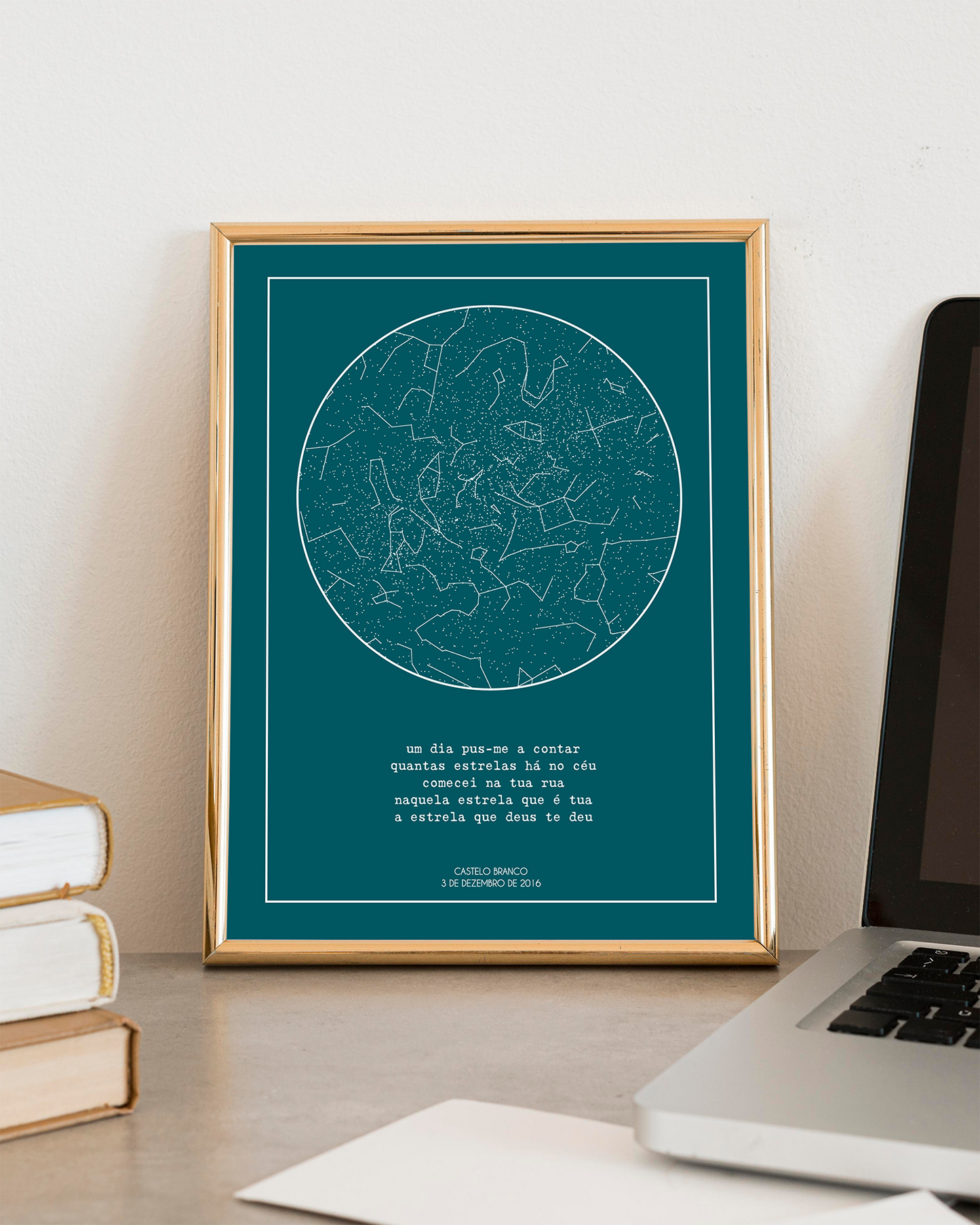 Poster 18x24 com 1 Mapa de Estrelas