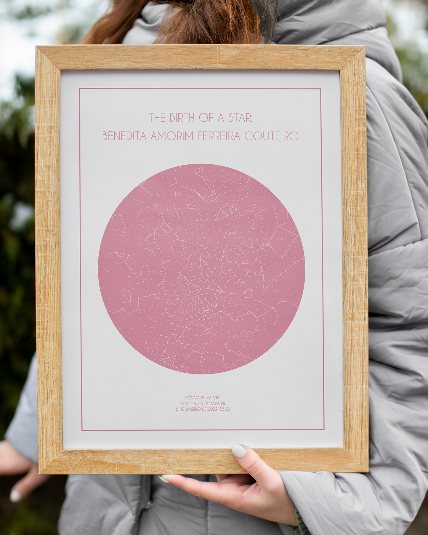 Poster 30x40 com 1 Mapa de Estrelas