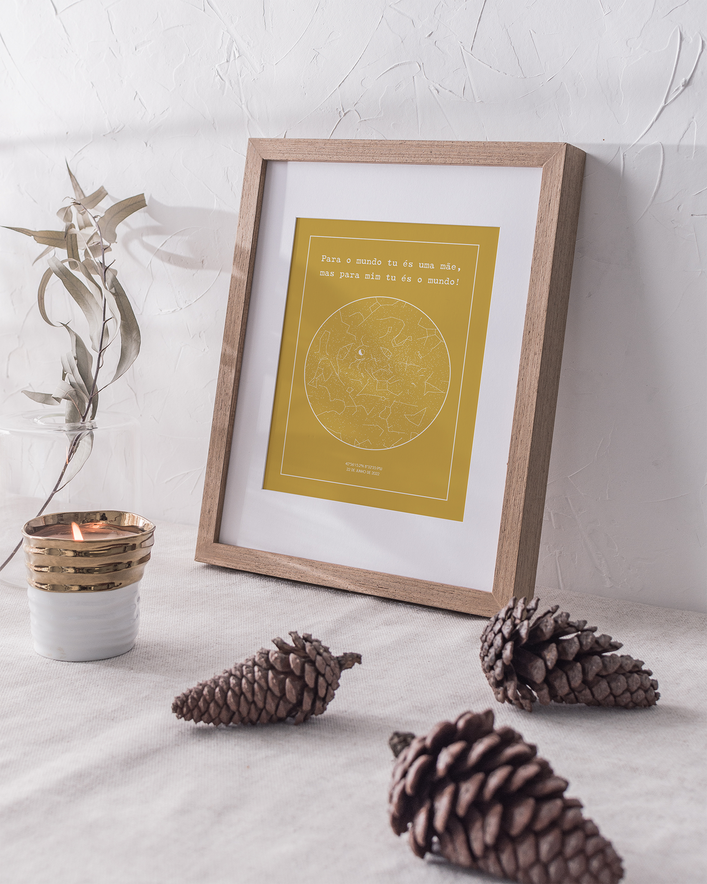 Poster 18x24 com 1 Mapa de Estrelas