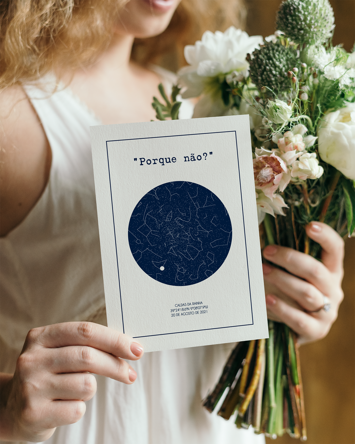 Poster 13x18 com 1 Mapa de Estrelas