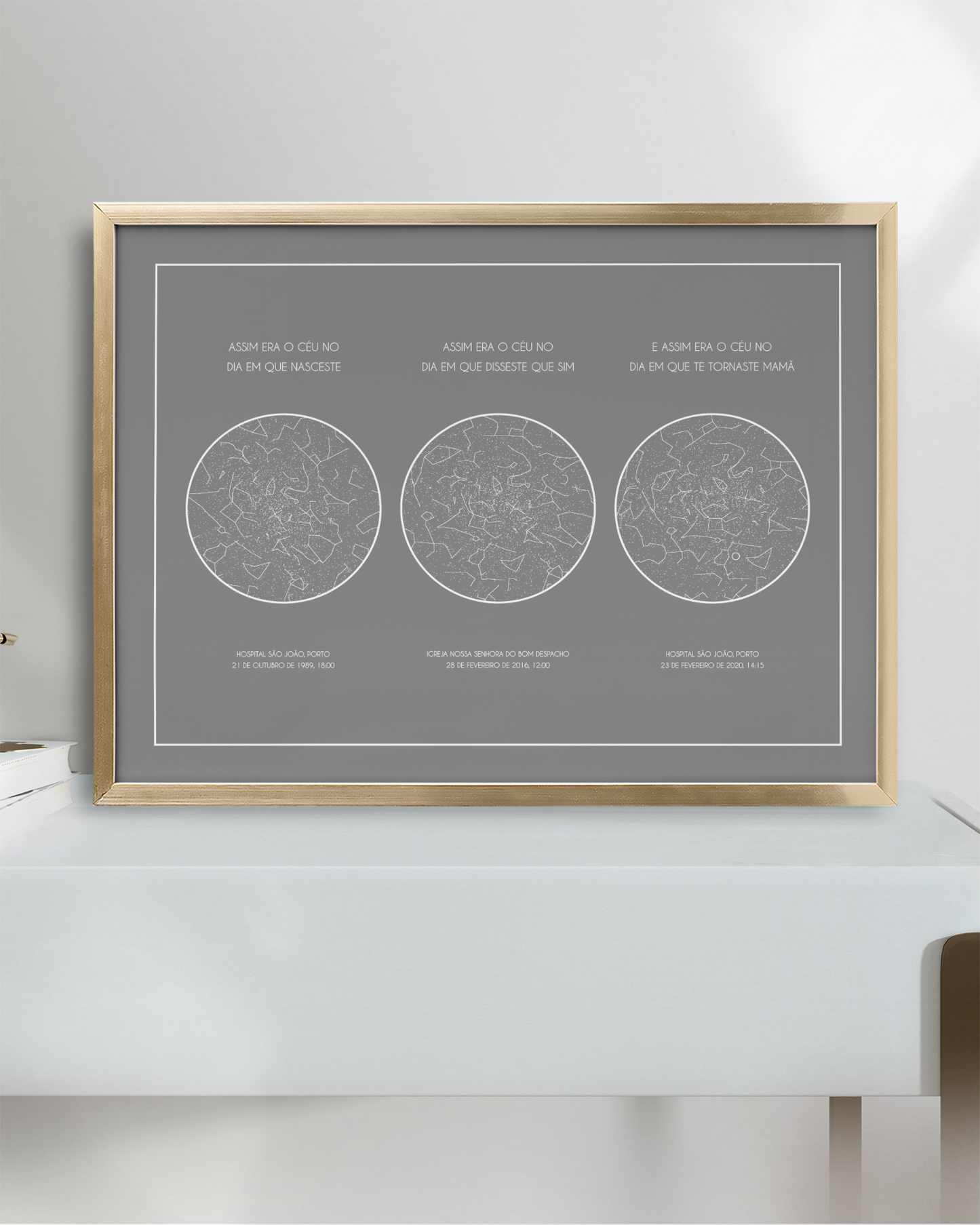 Poster 30x40 com 3 Mapas de Estrelas