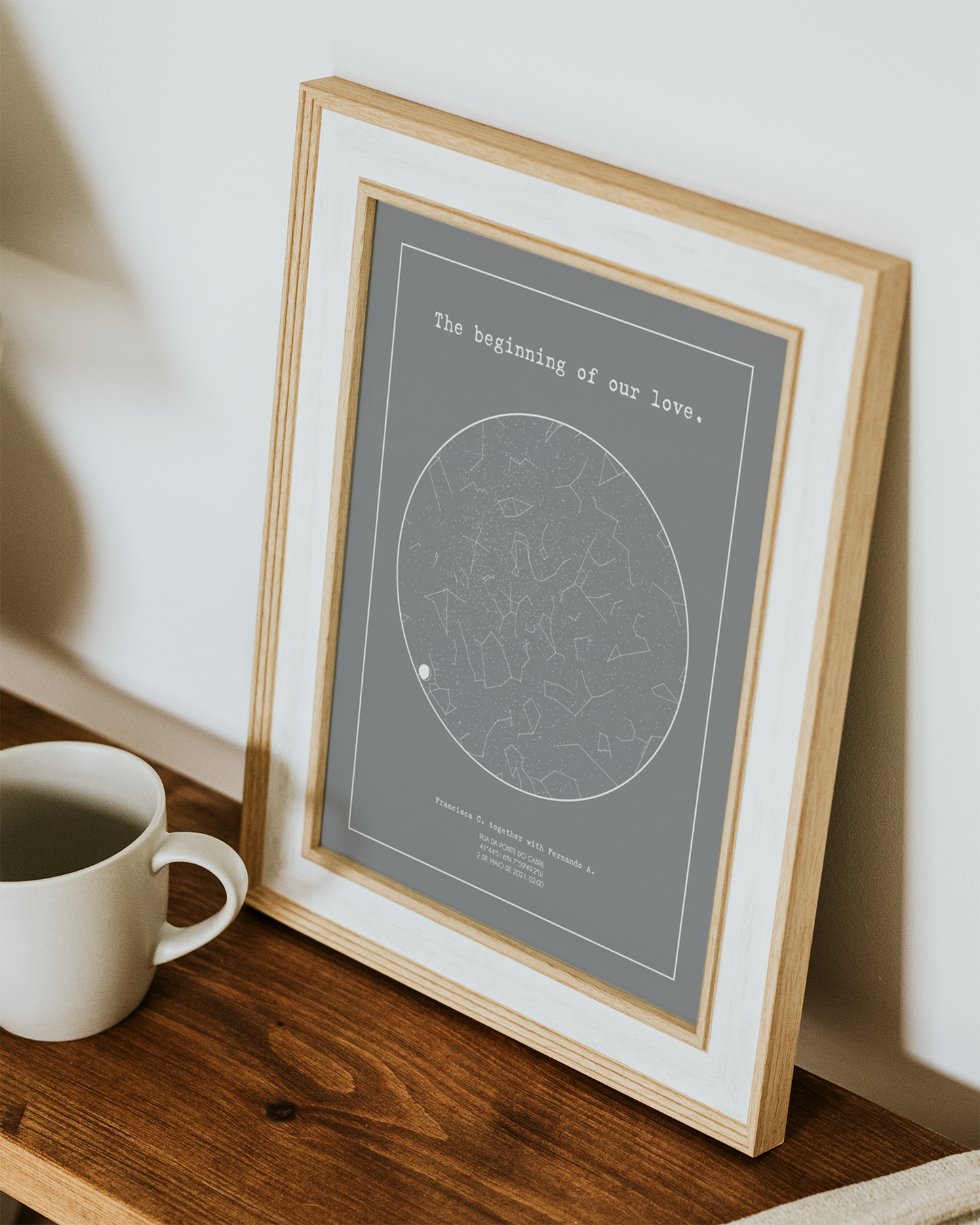 Poster 21x30 com 1 Mapa de Estrelas