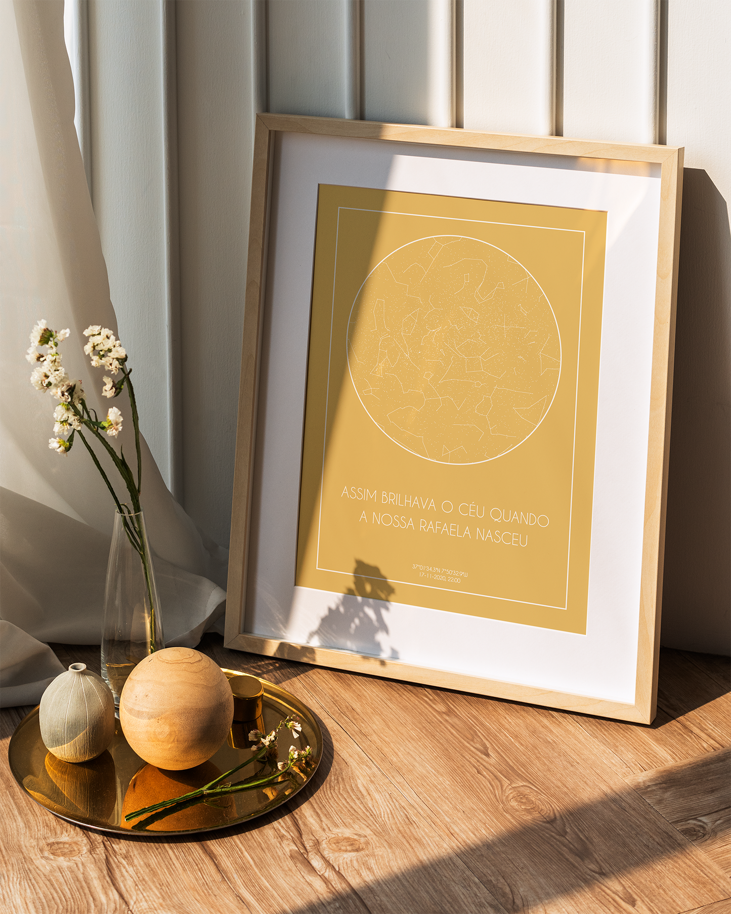 Poster 21x30 com 1 Mapa de Estrelas