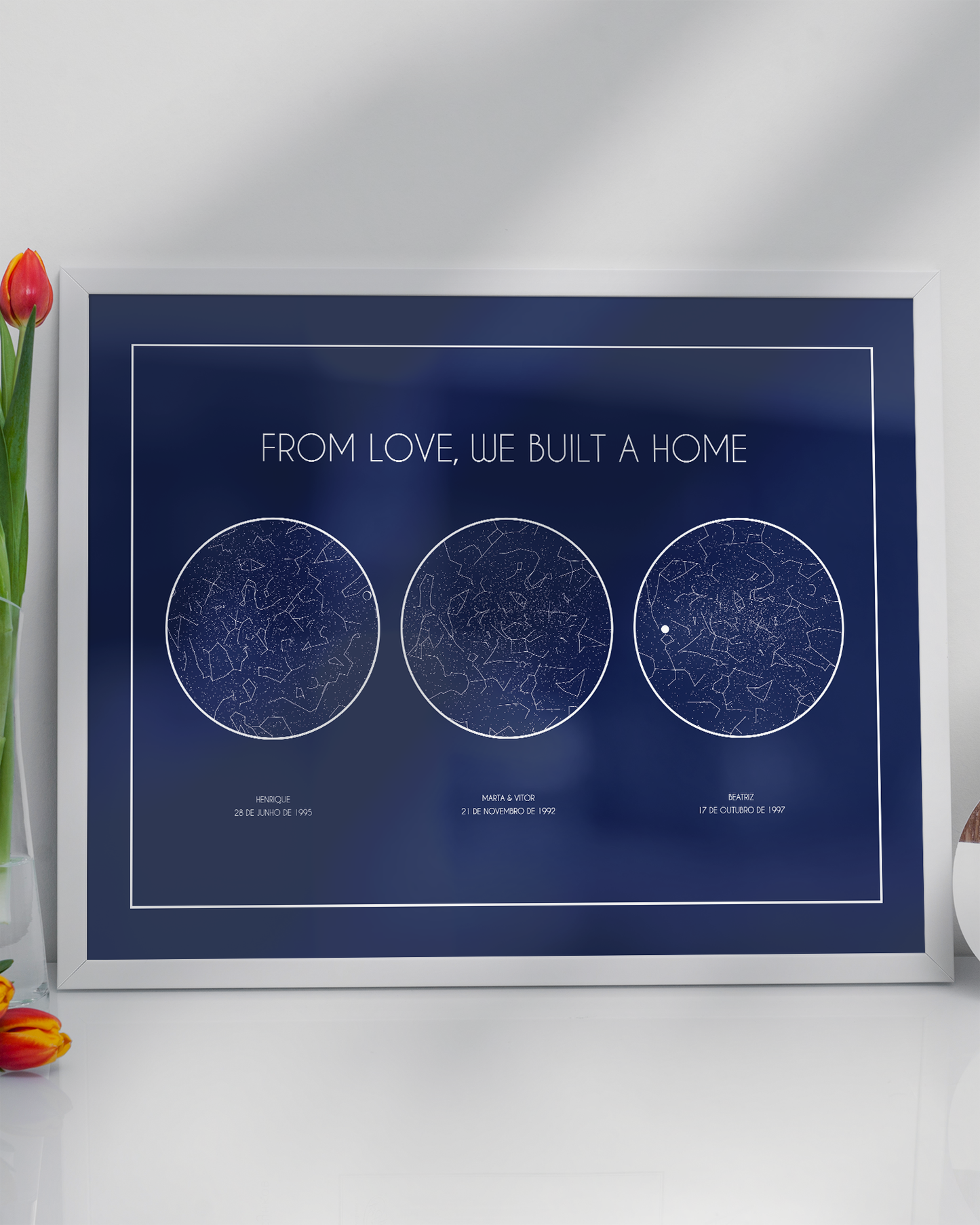 Poster 30x40 com 3 Mapas de Estrelas