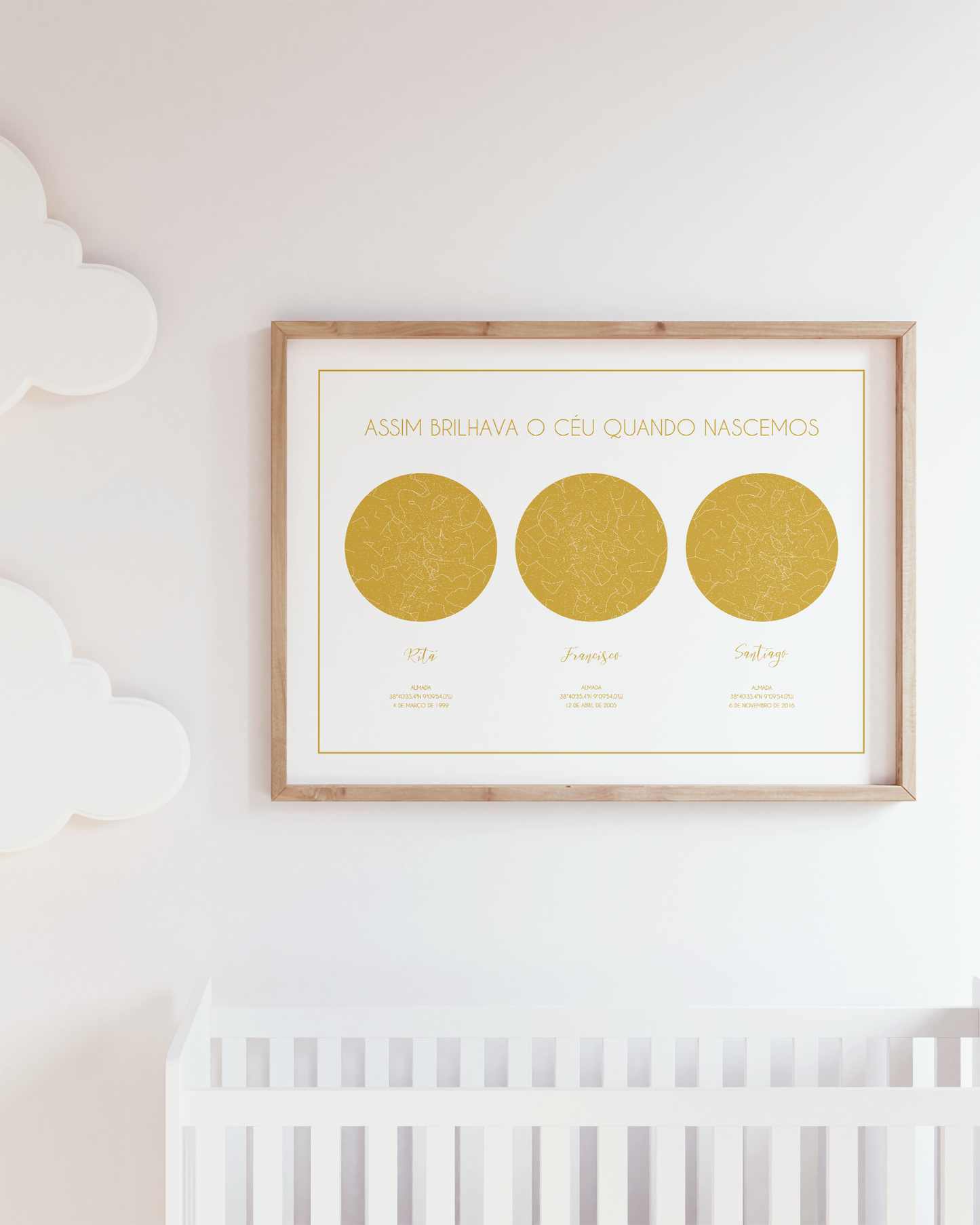 Poster 30x40 com 3 Mapas de Estrelas