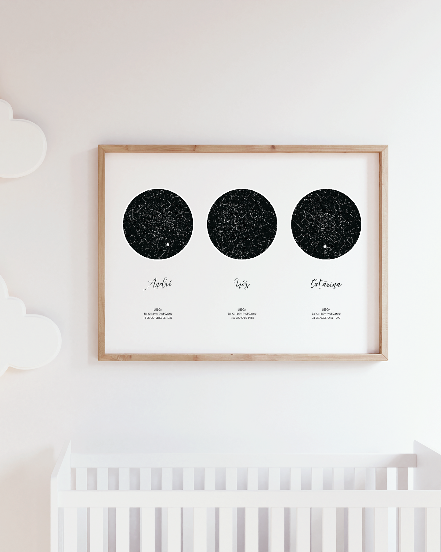 Poster 40x50 com 3 Mapas de Estrelas
